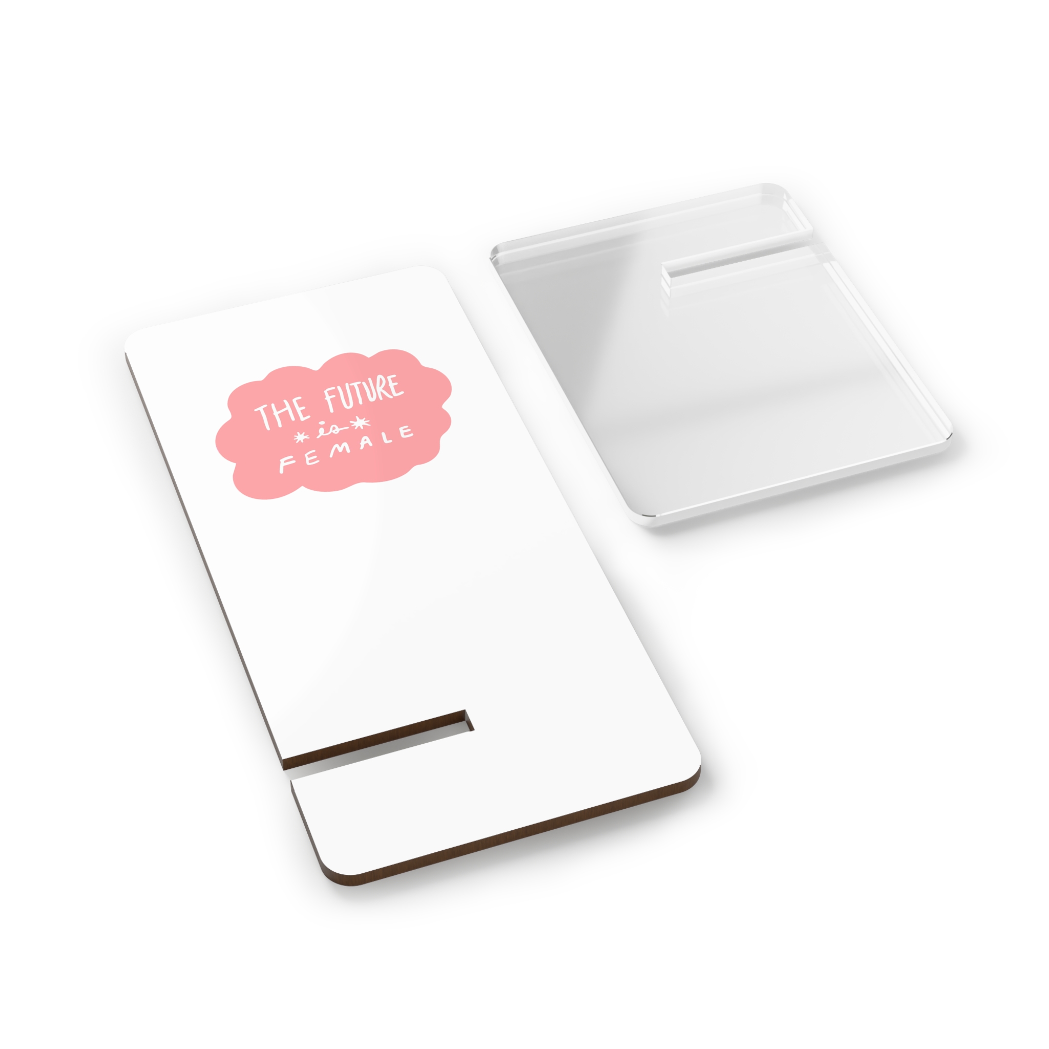 Future Is Female Sticker Collage Pink Speech Bubble Vector Mobile Display Stand For Smartphones - Image 2