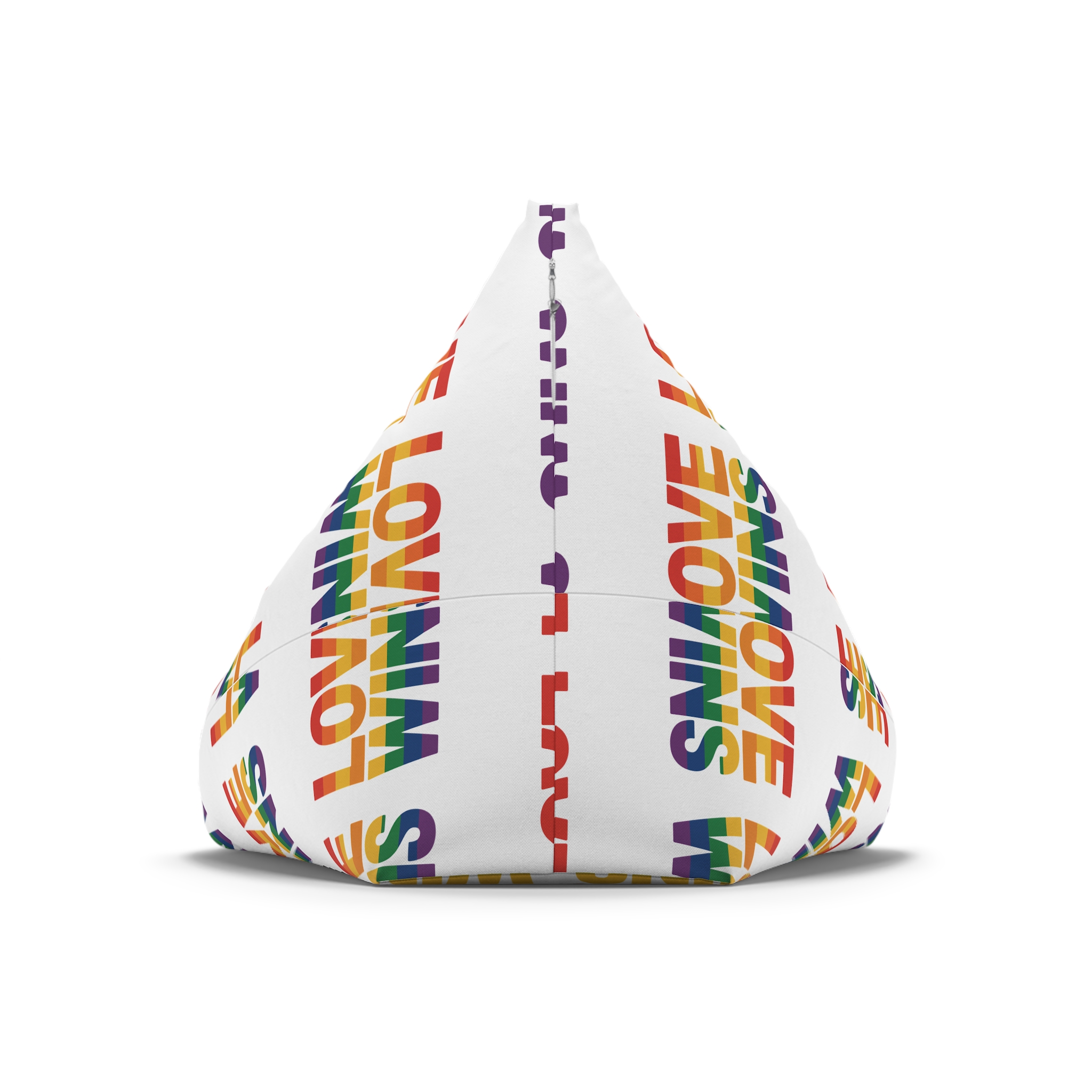 Love Wins Rainbow Pride Message Bean Bag Chair Cover - Image 6