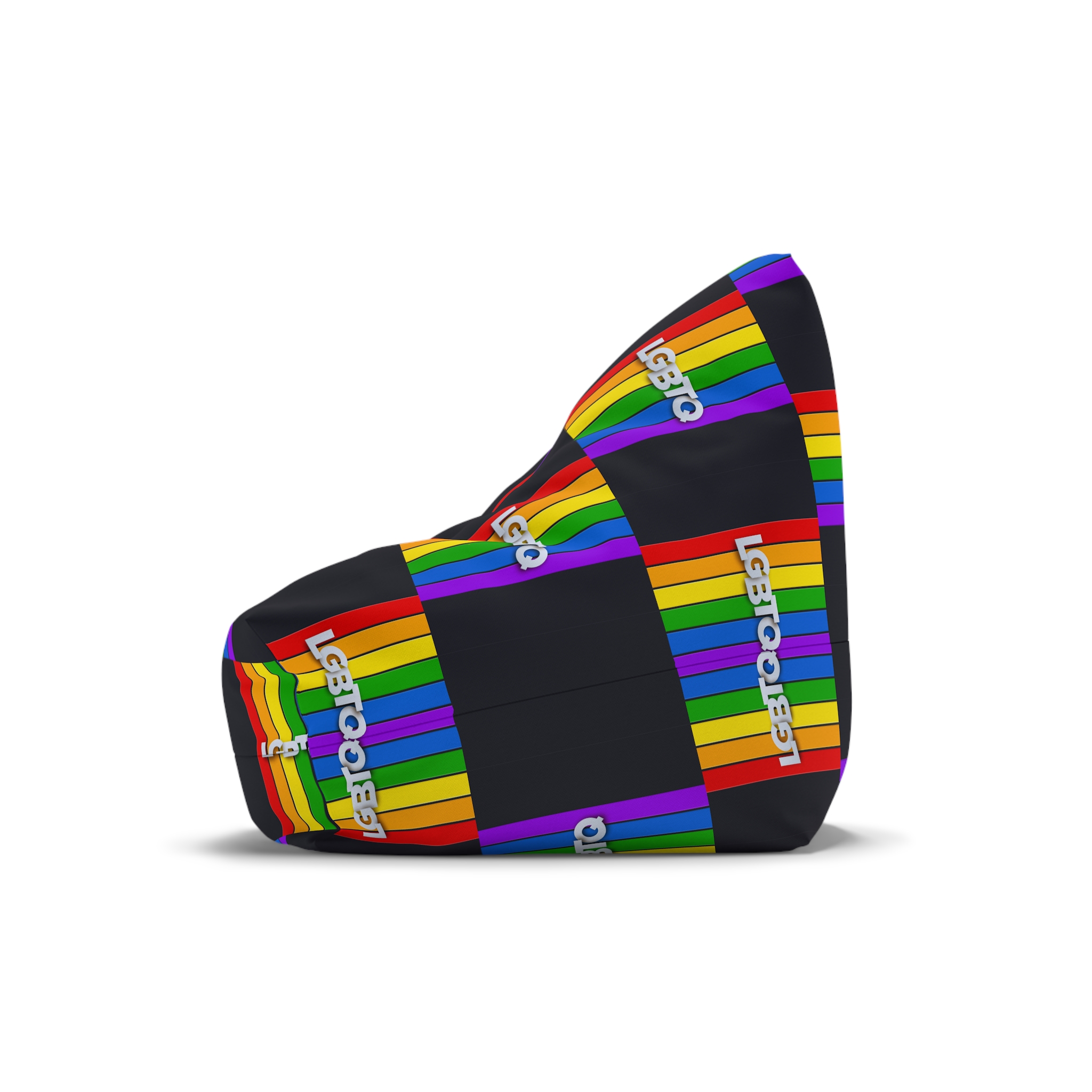 Lgbtq Paper Sign Rainbow Flag Bean Bag Chair Cover - Image 4
