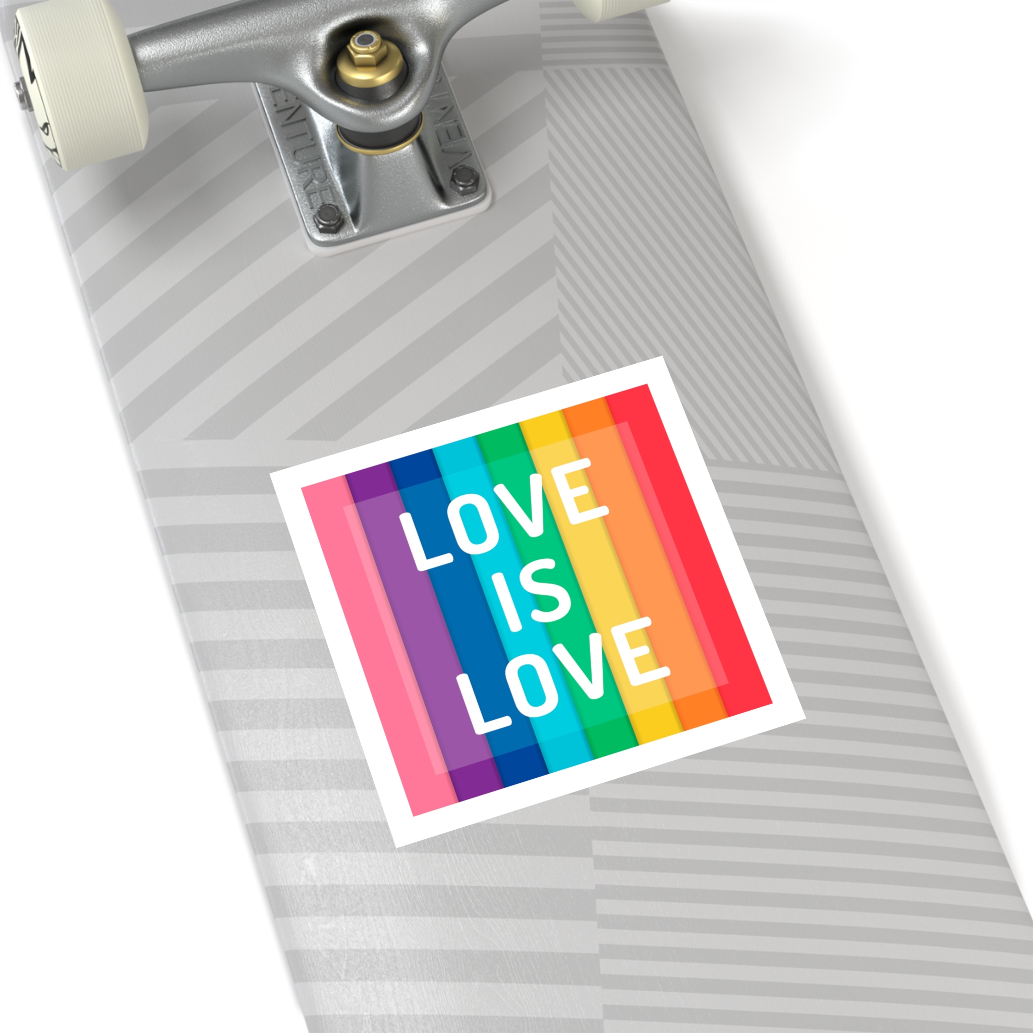 Rainbow Colored Background With Love Is Love Concept Pride Month Laminate Stickers Square - Image 40