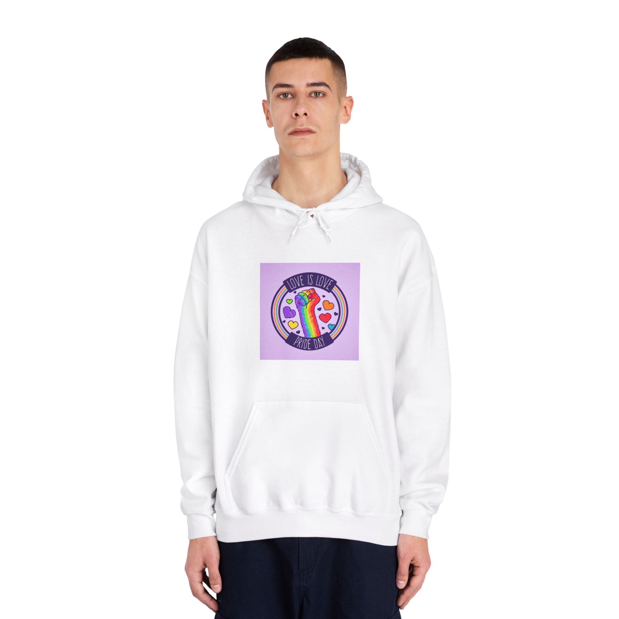 Pride Day Event Concept Unisex Dryblend Hooded Sweatshirt - Image 3