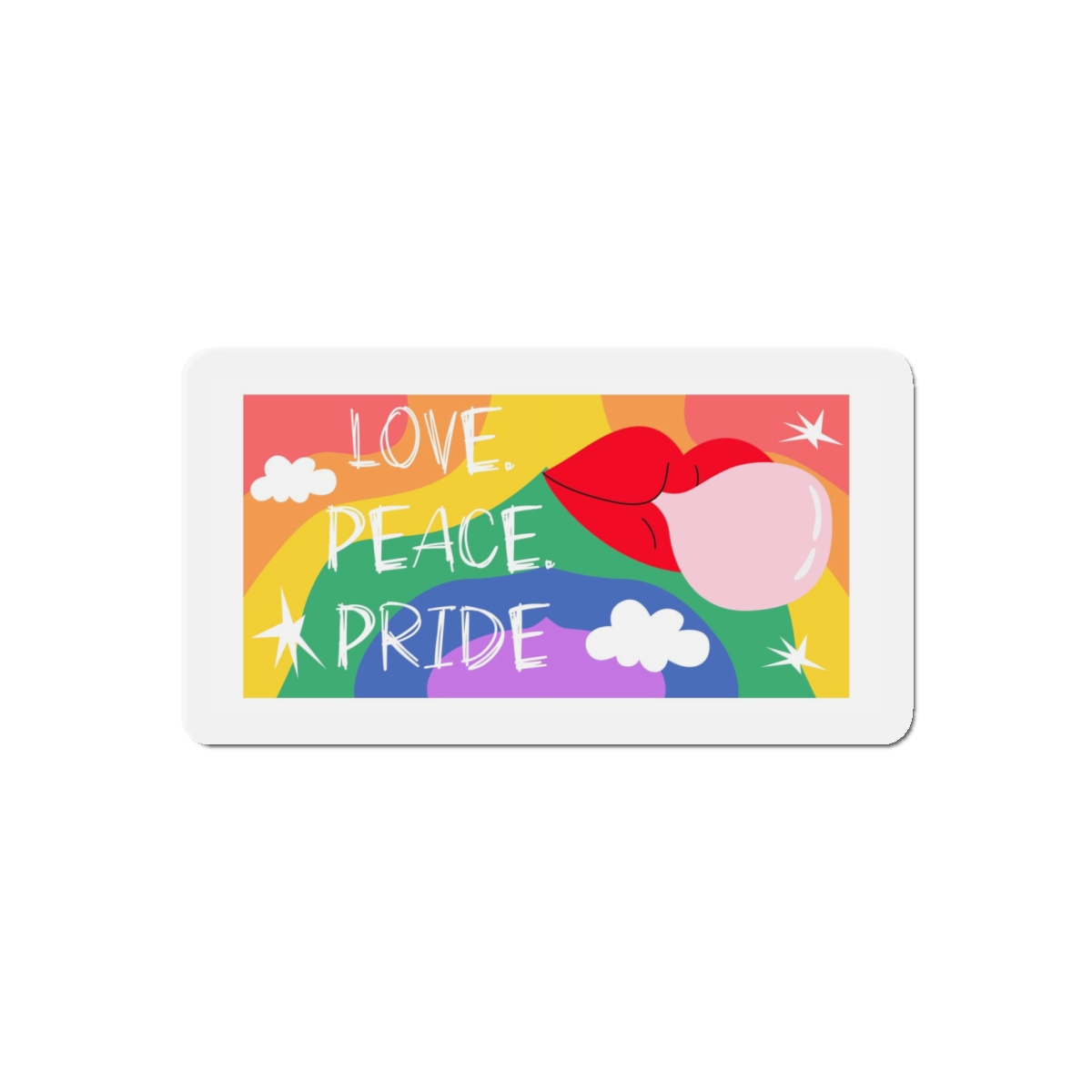 Lgbt Festive Cartoon Groovy Banner Retro 90s Style Love Freedom Concept Die Cut Magnets - Image 7