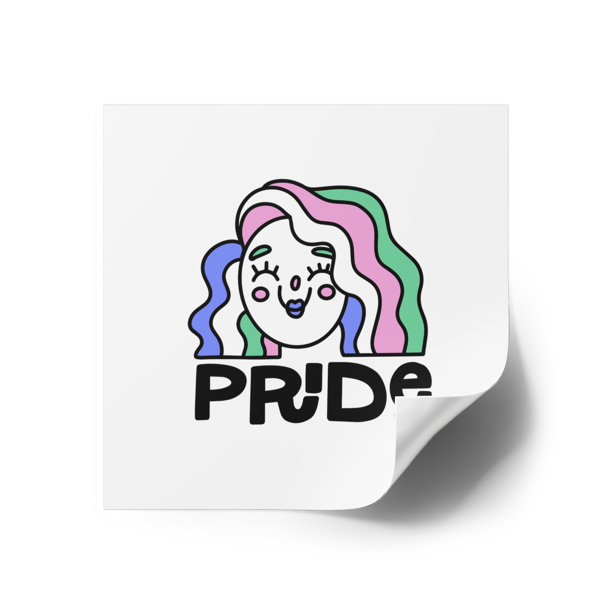 Pride Day Lettering Quote Concept Laminate Stickers Square - Image 26