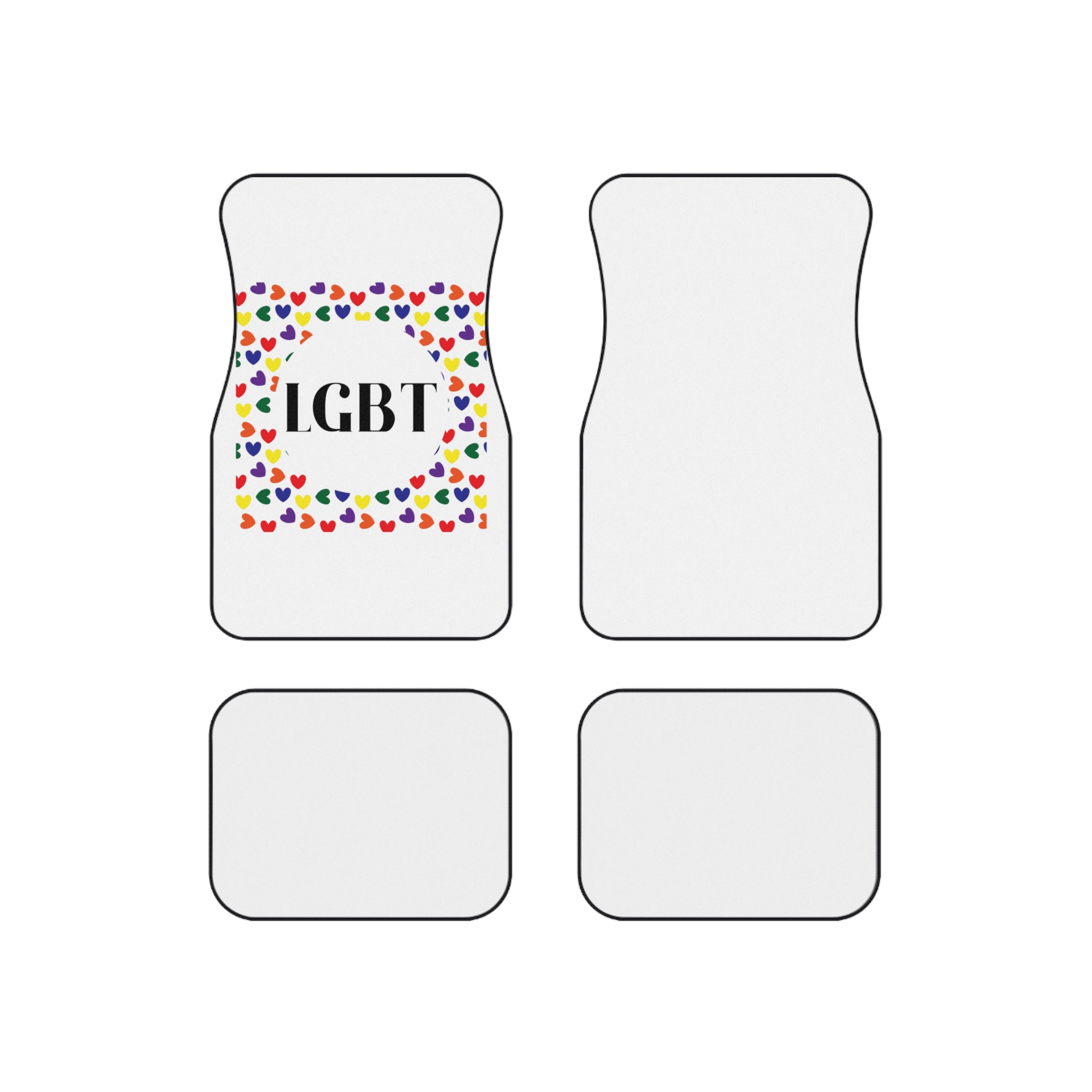 Seamless Pattern With Hearts Lgbt Colors Lgbt Pattern Car Mats Set Of 4