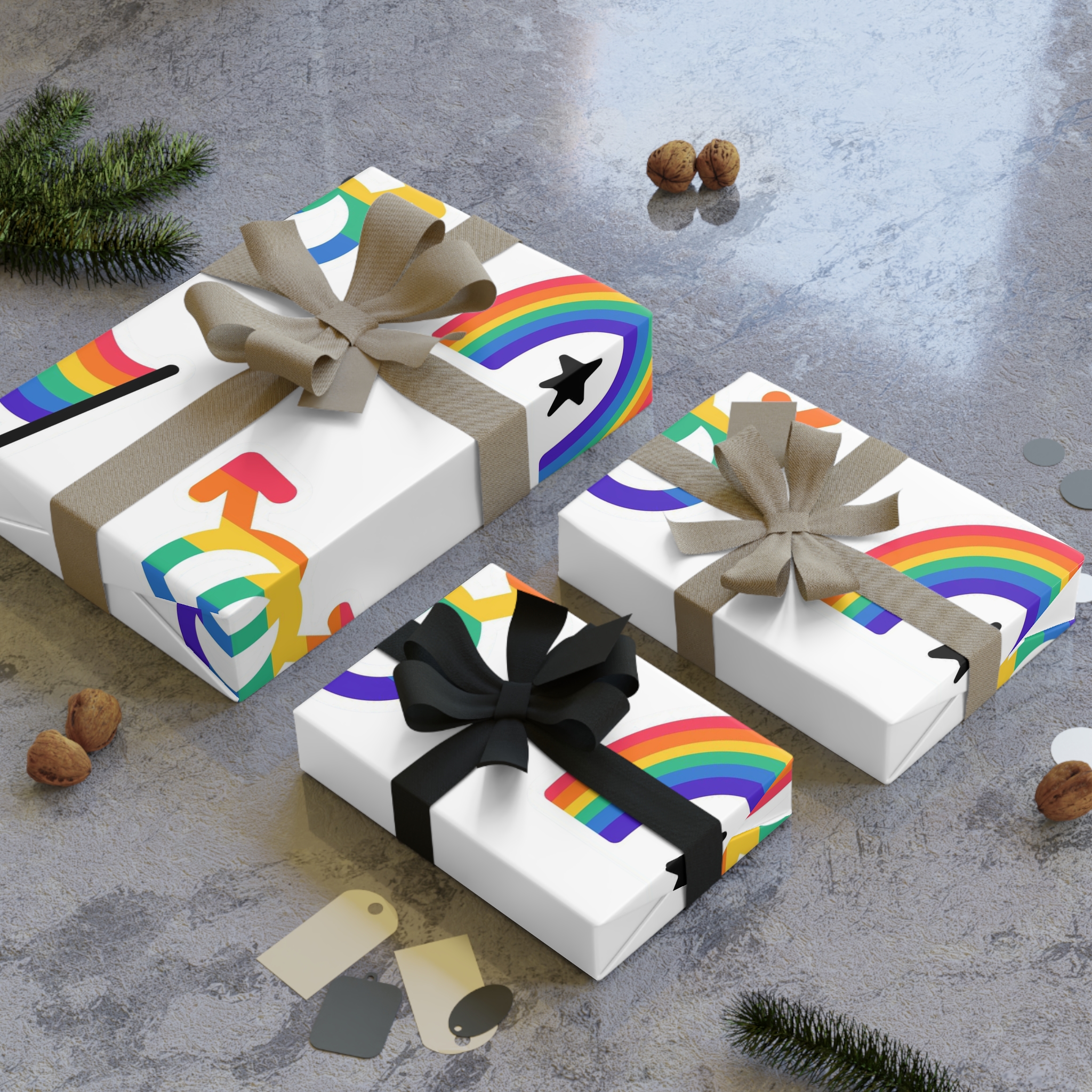 Lgbt Stickers Doodle Style Lgbtq Set Lgbt Pride Community Symbols Rainbow Colored Elements Flag Heart Rainbow Gift Wrapping Paper Rolls 1pc - Image 4