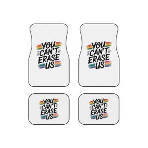 You Cant Erase Us T Shirt Design Isolated White Background 2 Car Mats Set Of 4