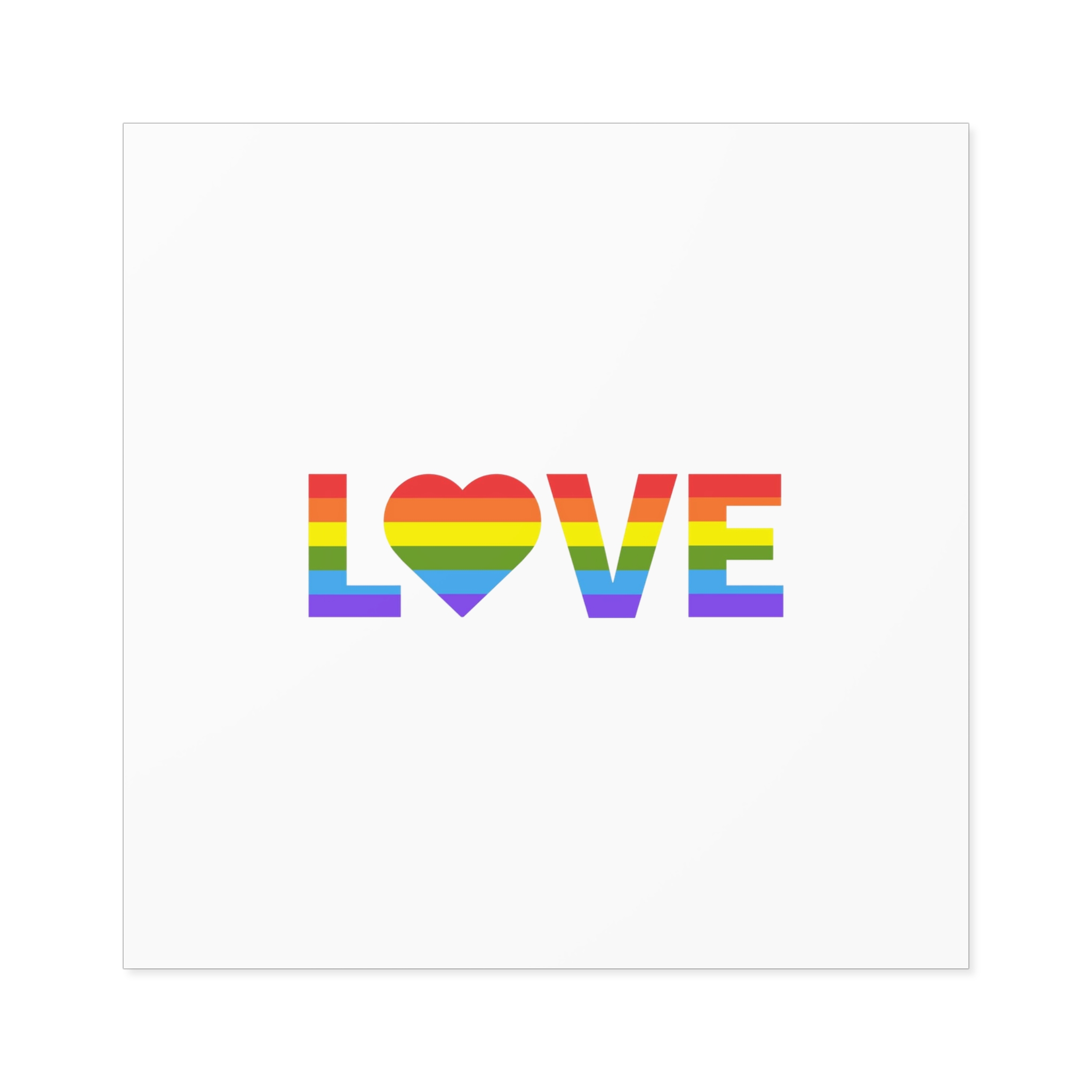 Love With Heart Rainbow Heart Shape Lgbtq Flag White Background Pride Month Laminate Stickers Square - Image 73