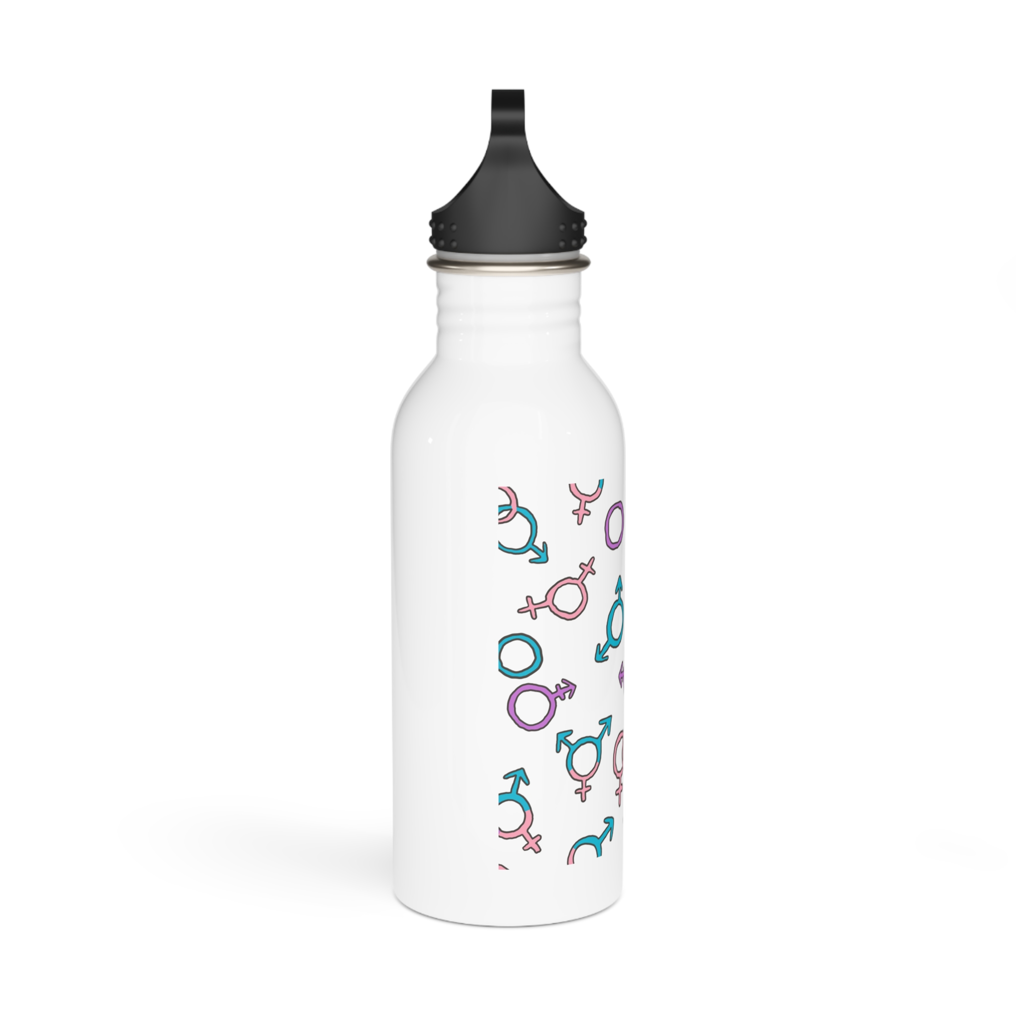 Seamless Pattern With Gender Signs Stainless Steel Water Bottle - Image 2