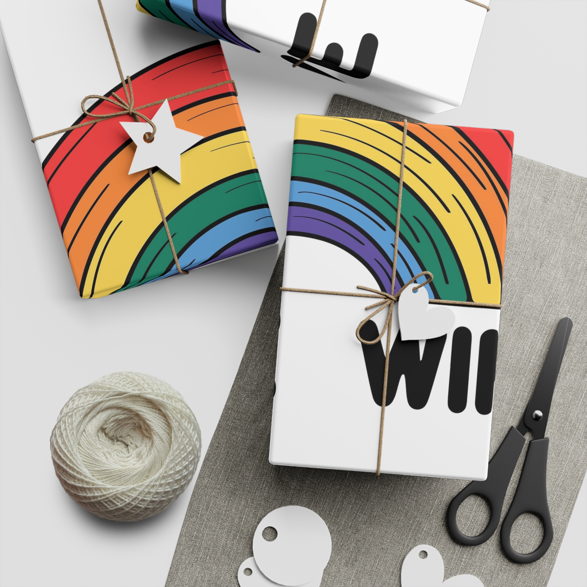 Love Wins Rainbow Pride Illustration Gift Wrapping Paper Sheets 1pc - Image 2
