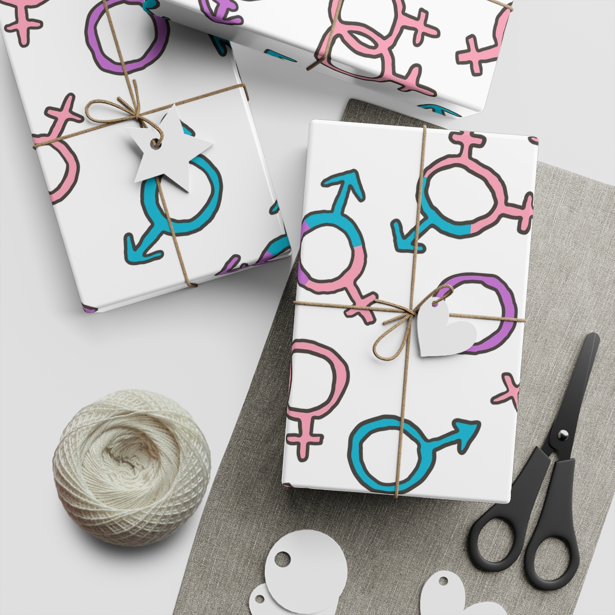 Seamless Pattern With Gender Signs Gift Wrapping Paper Sheets 1pc - Image 2