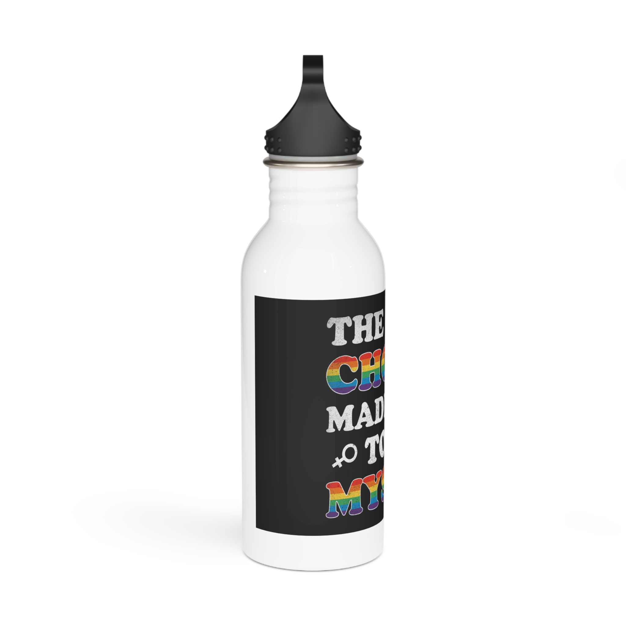 Mother Day Pride Rainbow Typography Vector Premium T Shirt Stainless Steel Water Bottle - Image 2