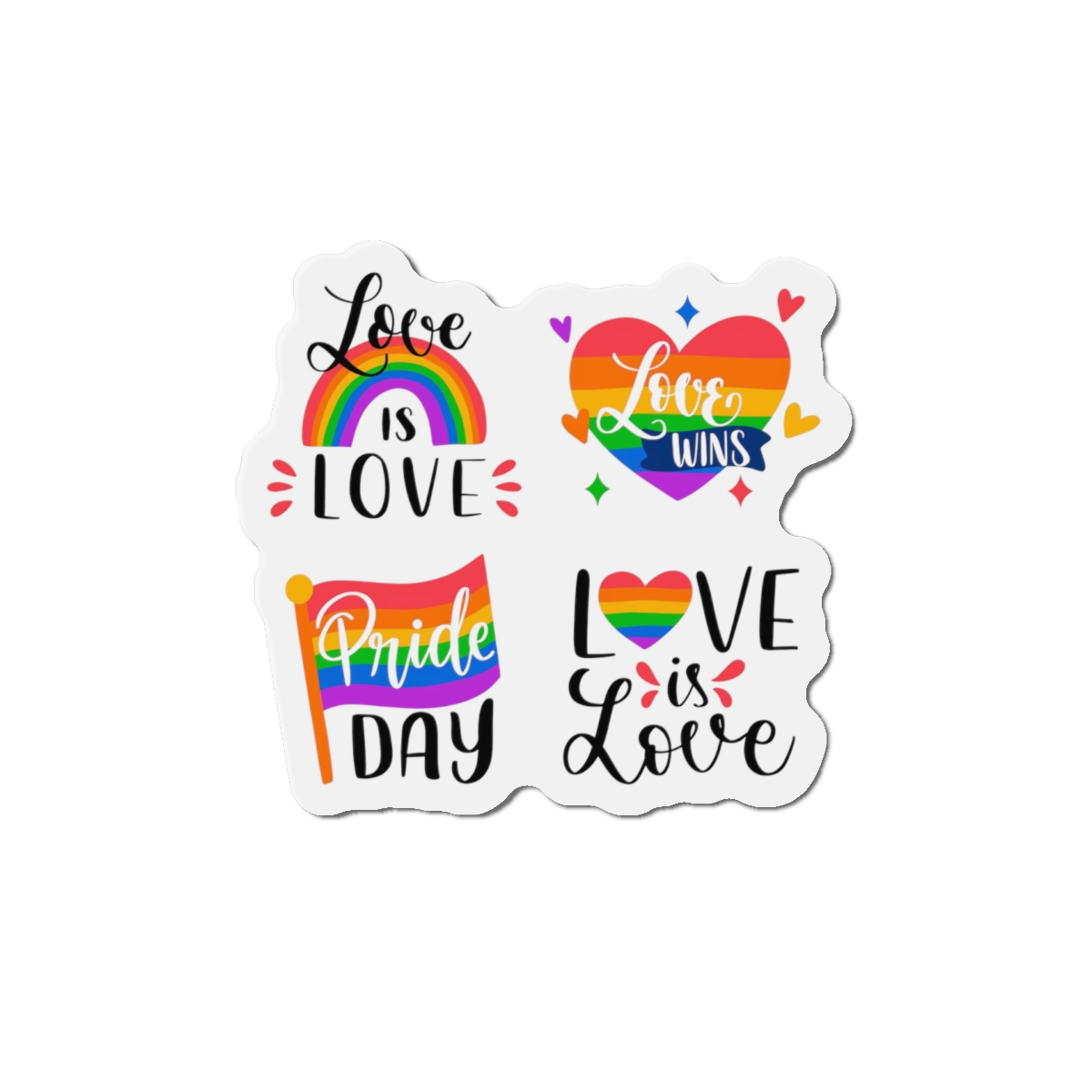 Hand Drawn Pride Day Label Collection Die Cut Magnets - Image 10