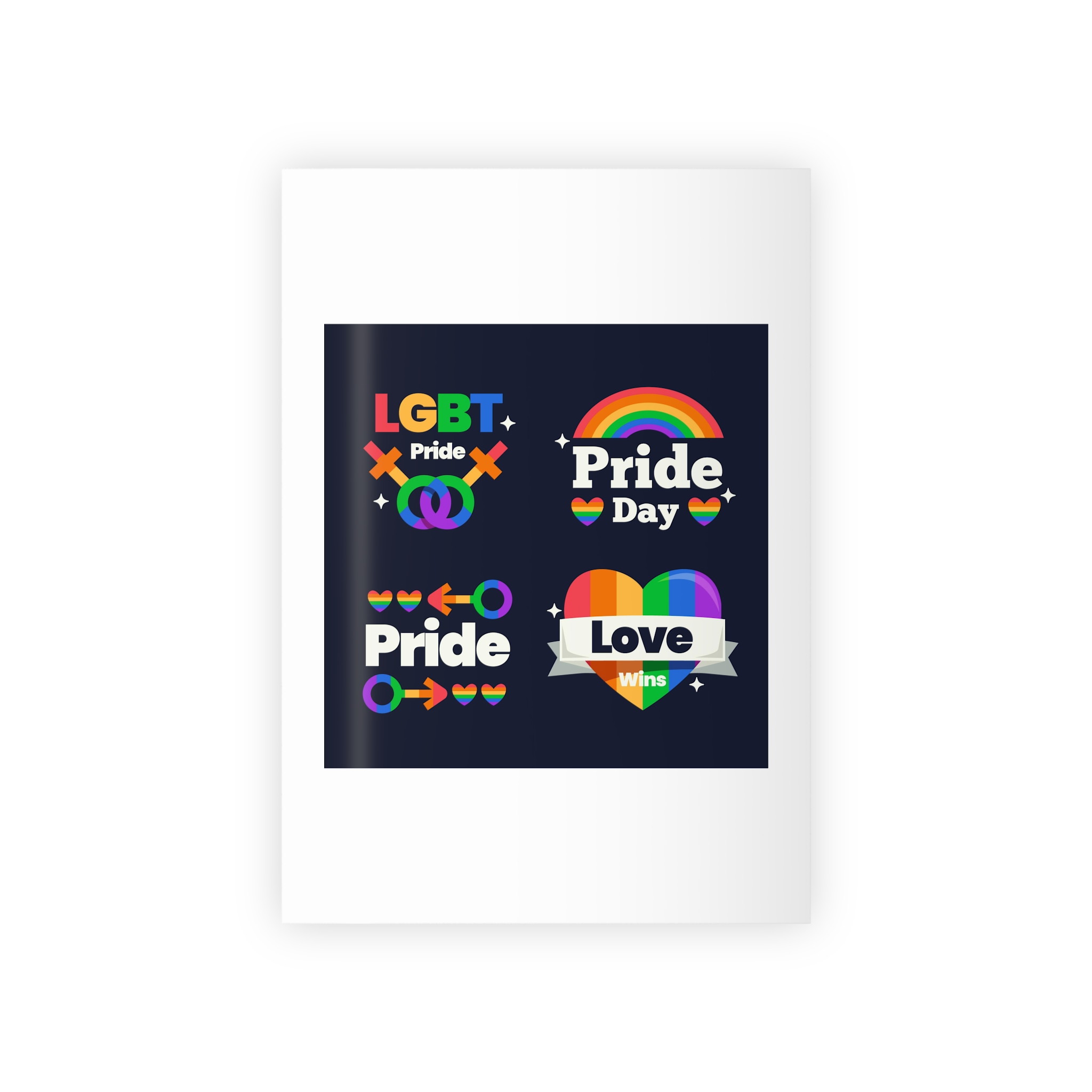 Flat Pride Day Badge Collection 3 Gift Wrapping Paper Rolls 1pc