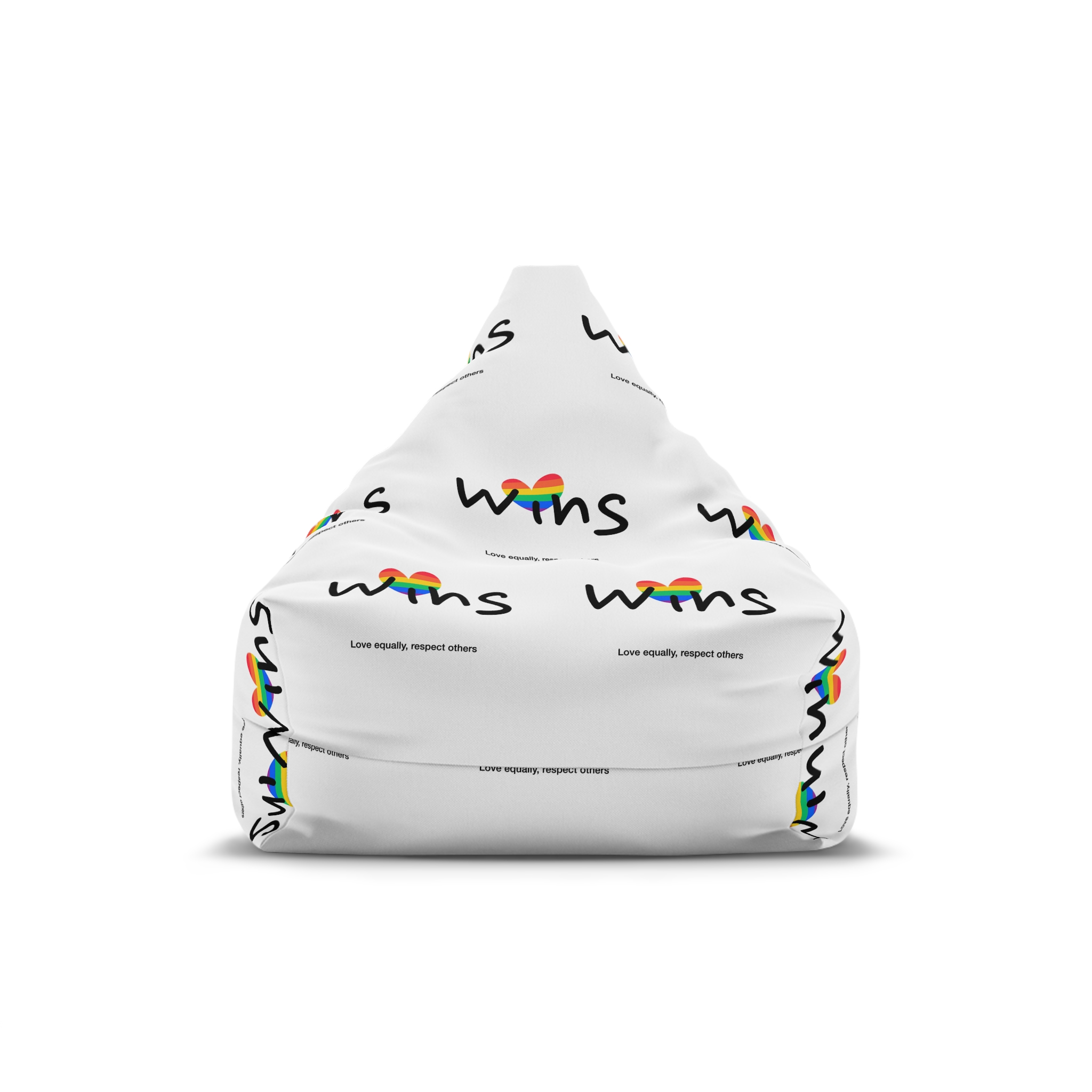 Love Letter Pride Rainbow Lettering Text Writing Pattern Freedom Love Heart Homo Colors Flag Parade (2) Bean Bag Chair Cover