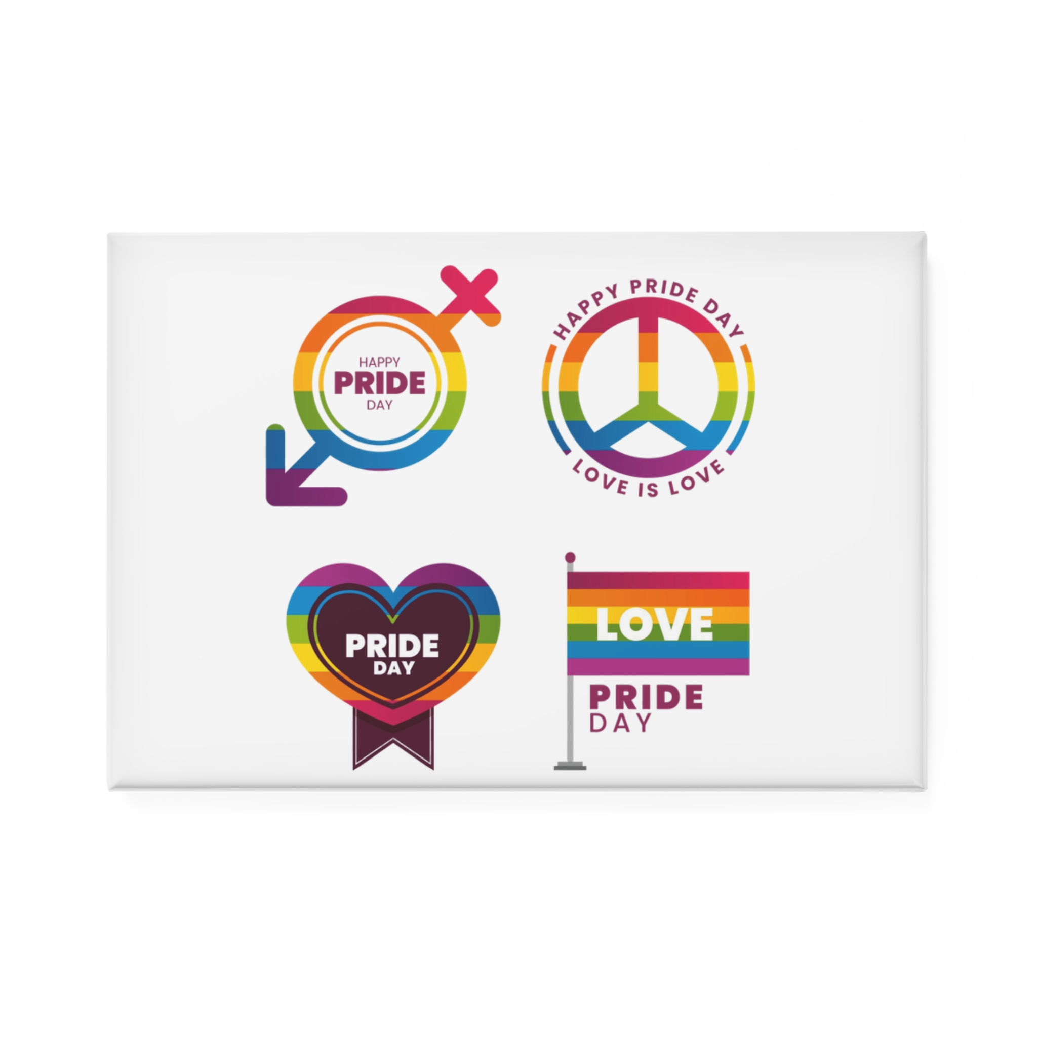 Label Collection With Pride Day Theme (1) Button Magnet Rectangle 1 And 10 Pcs - Image 5