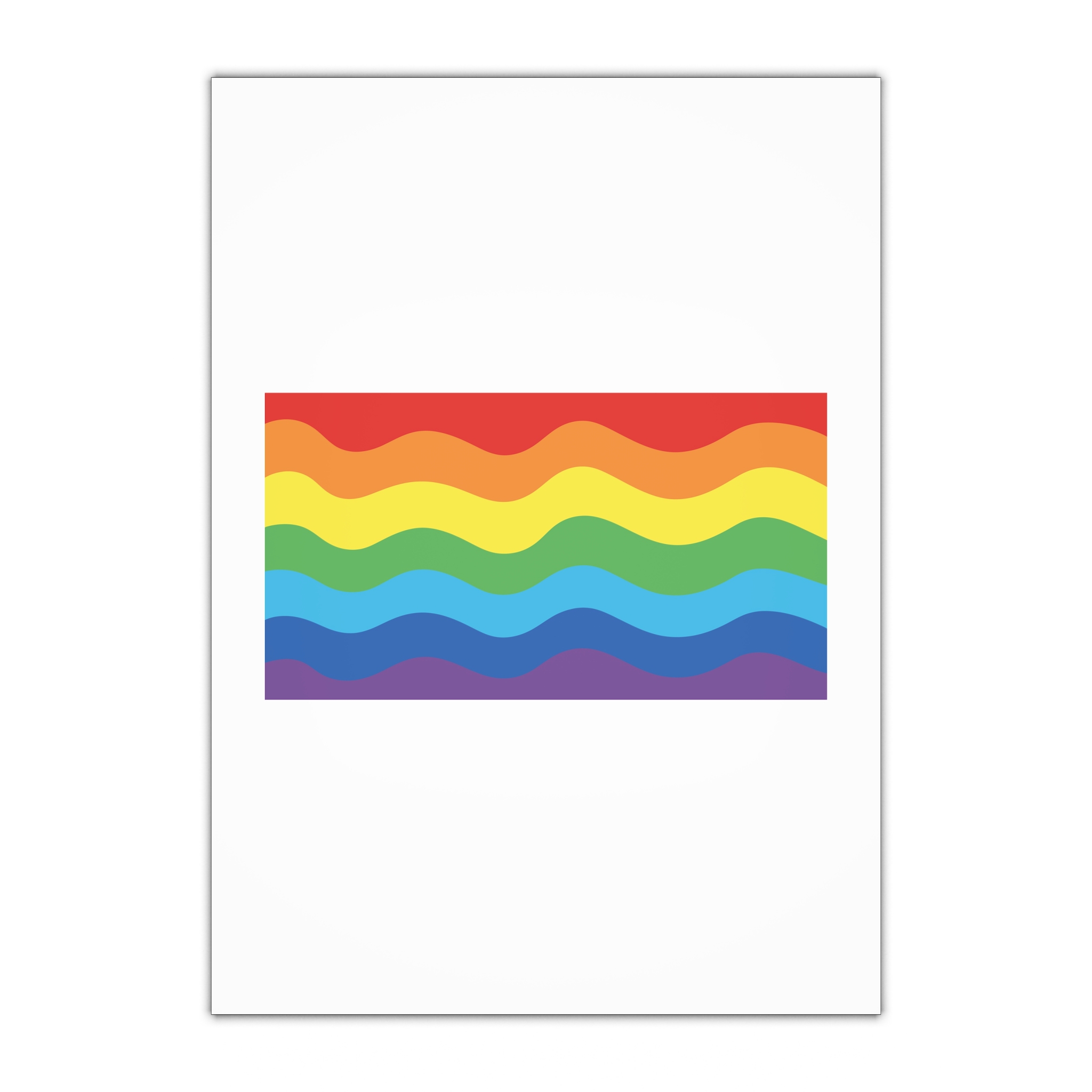 Bright Rainbow Color Waves Creating Cheerful Design Background Gift Wrapping Paper Sheets 1pc
