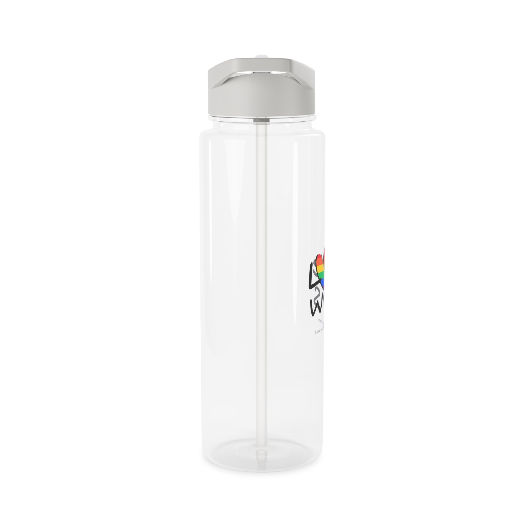 Love Letter Pride Rainbow Lettering Text Writing Pattern Freedom Love Heart Homo Colors Flag Parade(2) (1) Tritan Water Bottle - Image 8