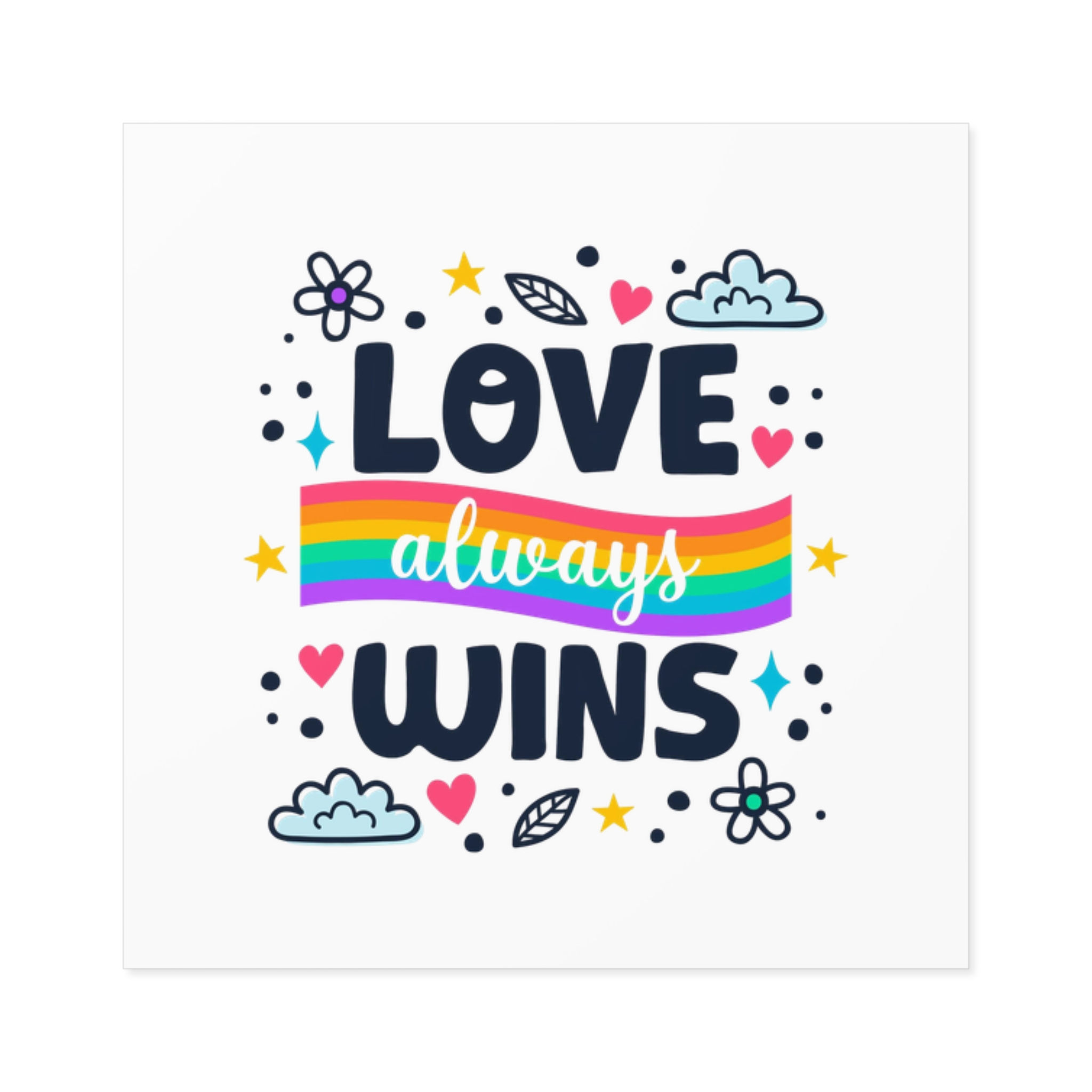 Pride Day Lettering Style Laminate Stickers Square - Image 5