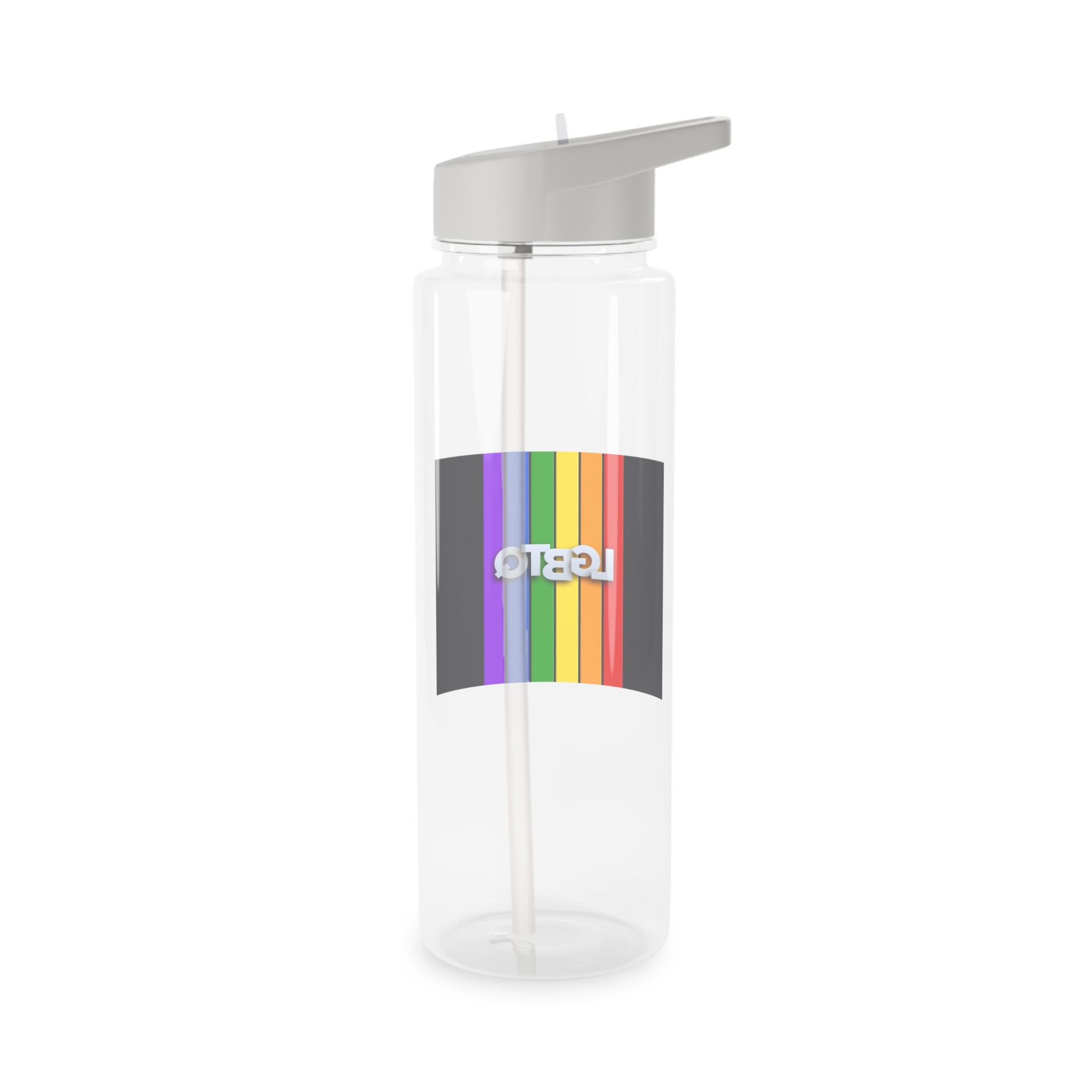 Lgbtq Paper Sign Rainbow Flag Tritan Water Bottle - Image 6