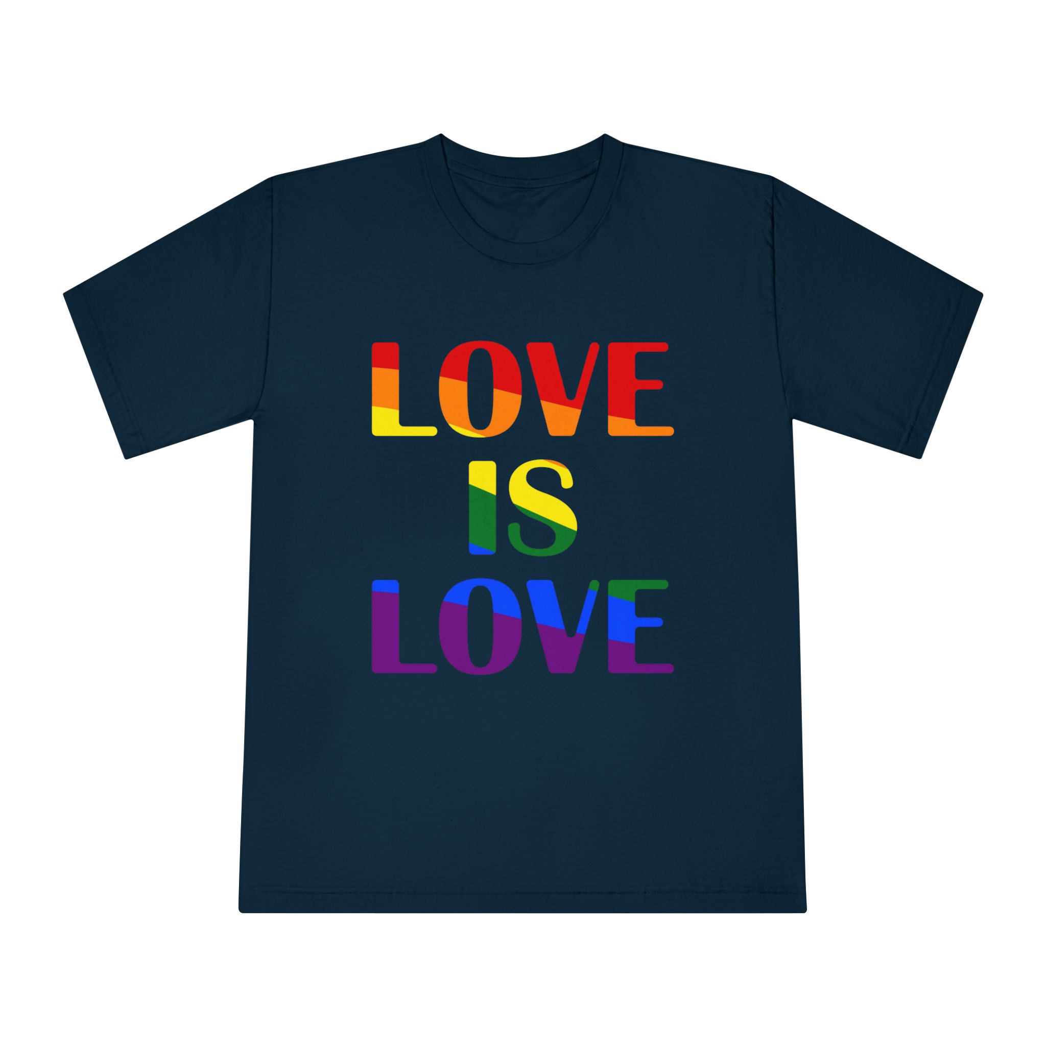 Love Is Love With Rainbow Colors Slogan Typography Banner - Unisex Classic Crewneck T Shirt - Image 17