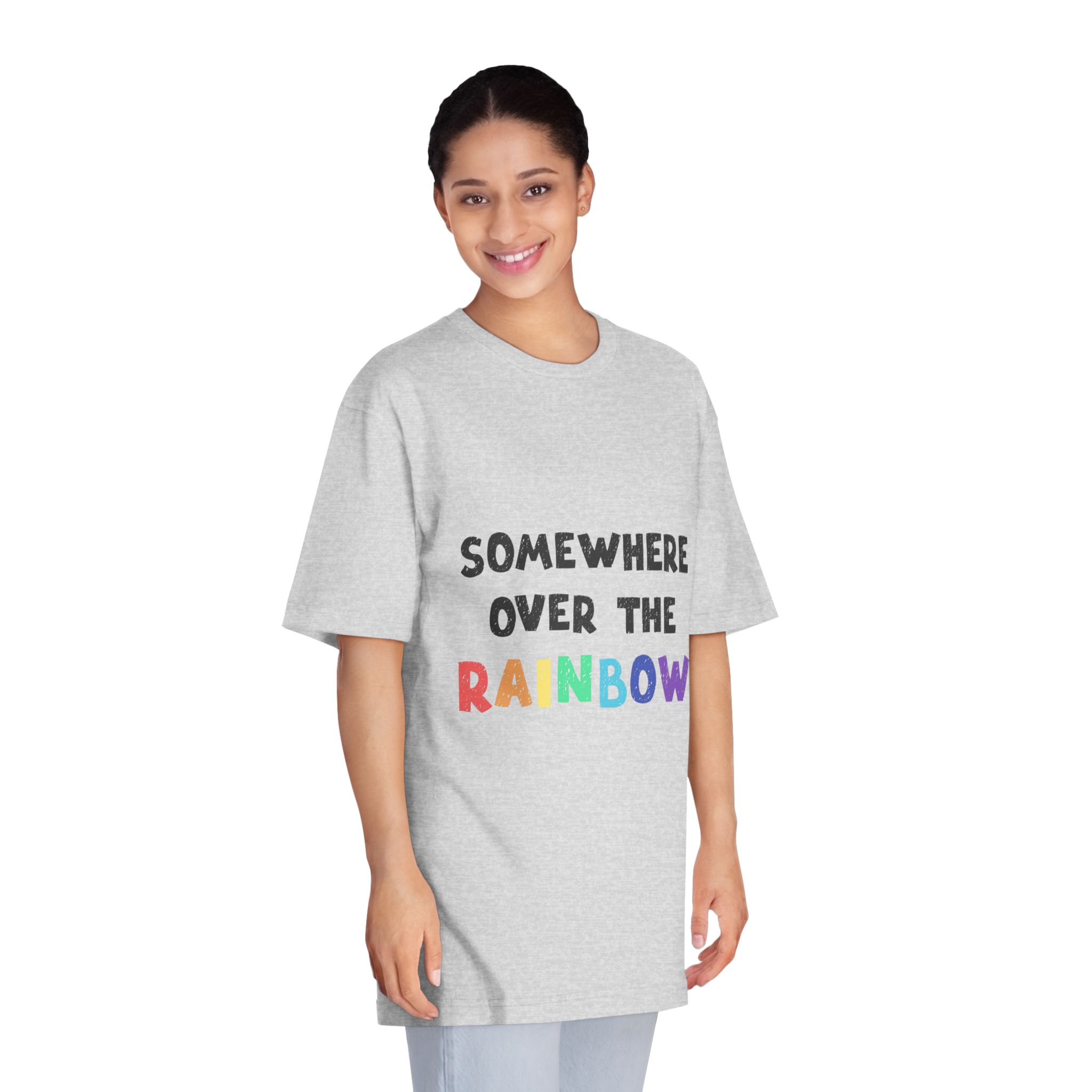 Vector Illustration With Hand Drawn Lettering Rainbow - Unisex Classic Crewneck T Shirt - Image 15