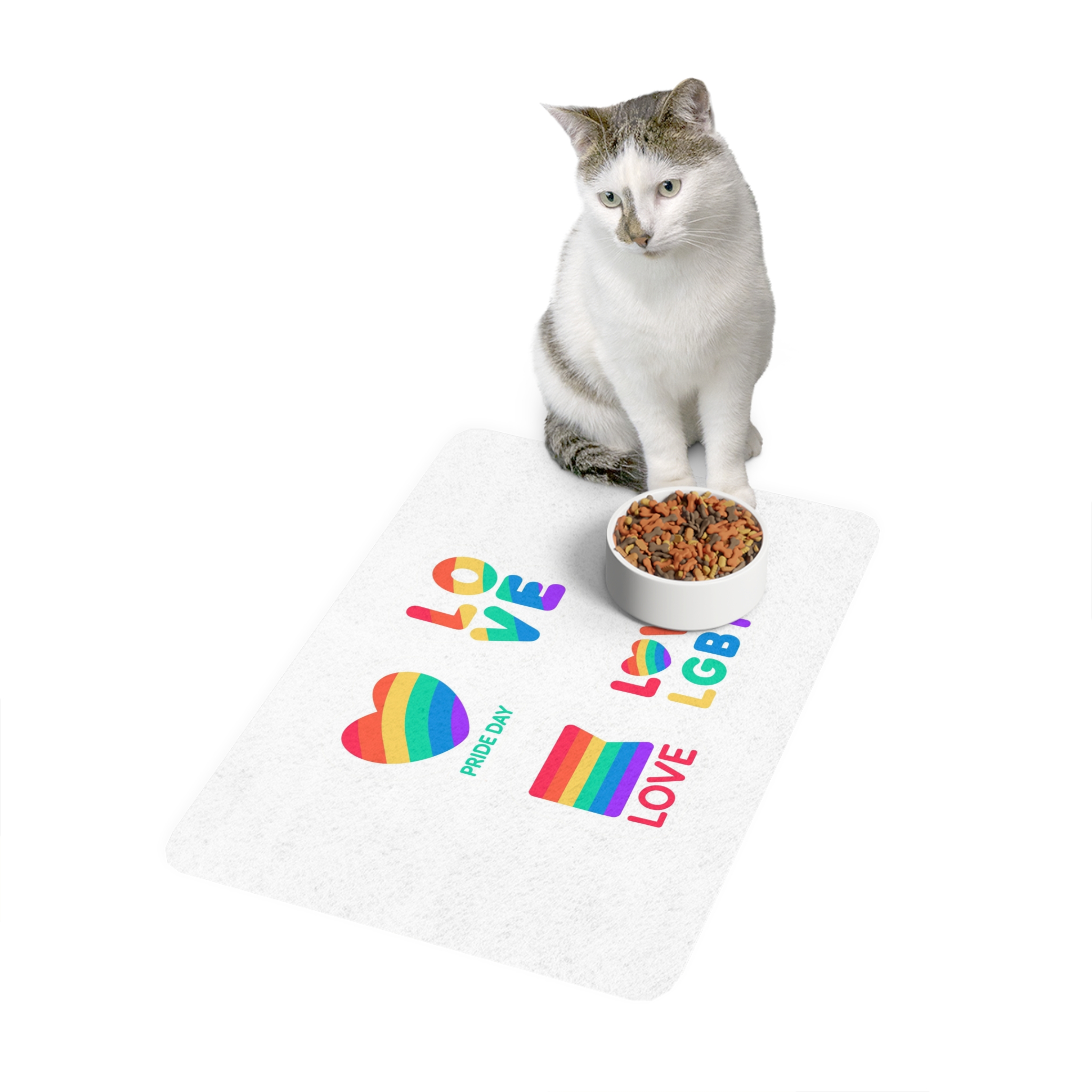 Pride Day Label Collection Theme Pet Food Mat 12x18 - Image 3