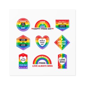 Pride Day Labels Concept Laminate Stickers Square