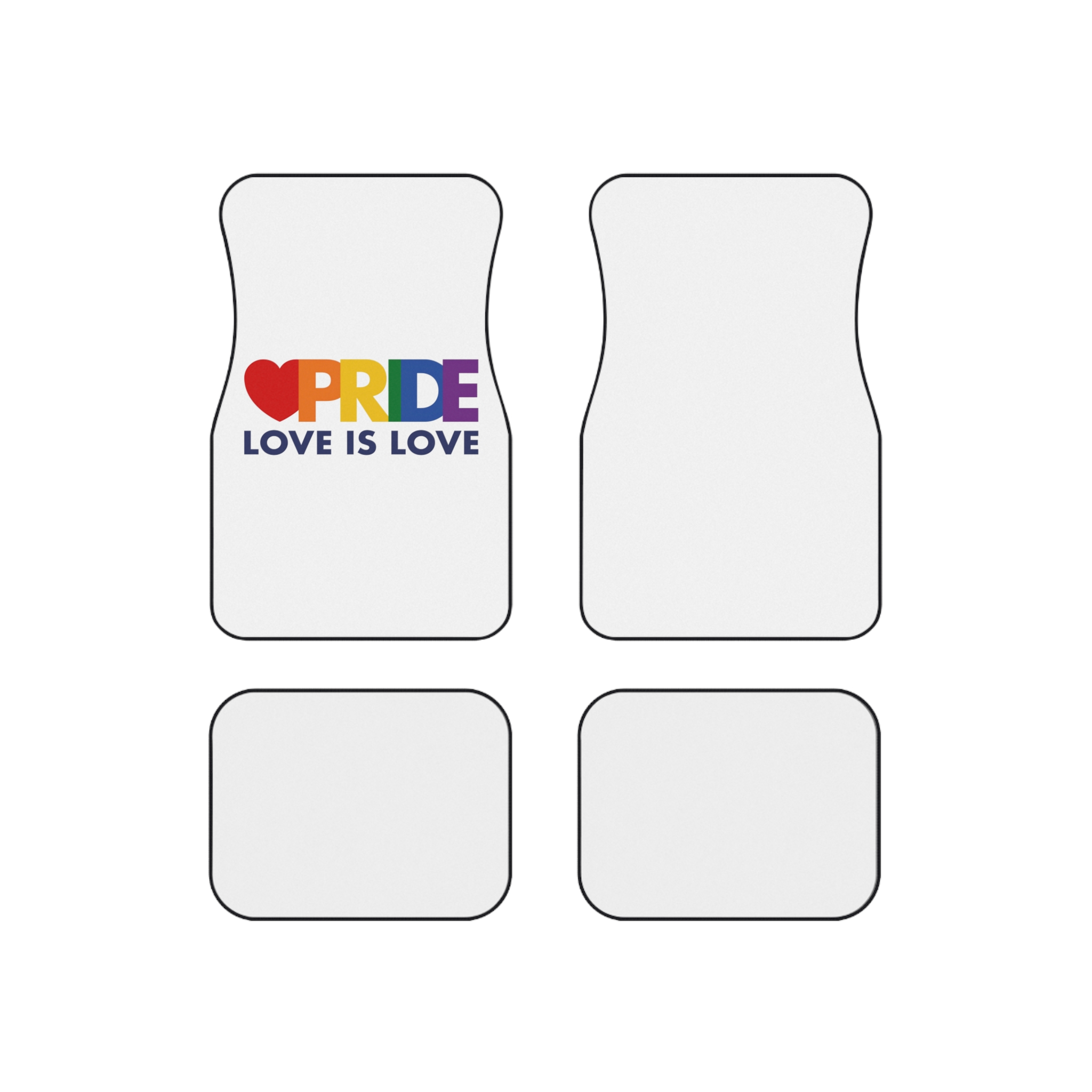 Lgbt Pride Month June 2026 Lesbian Gay Bisexual Transgender Lgbtq Flag Rainbow Love Vector (3) Car Mats Set Of 4