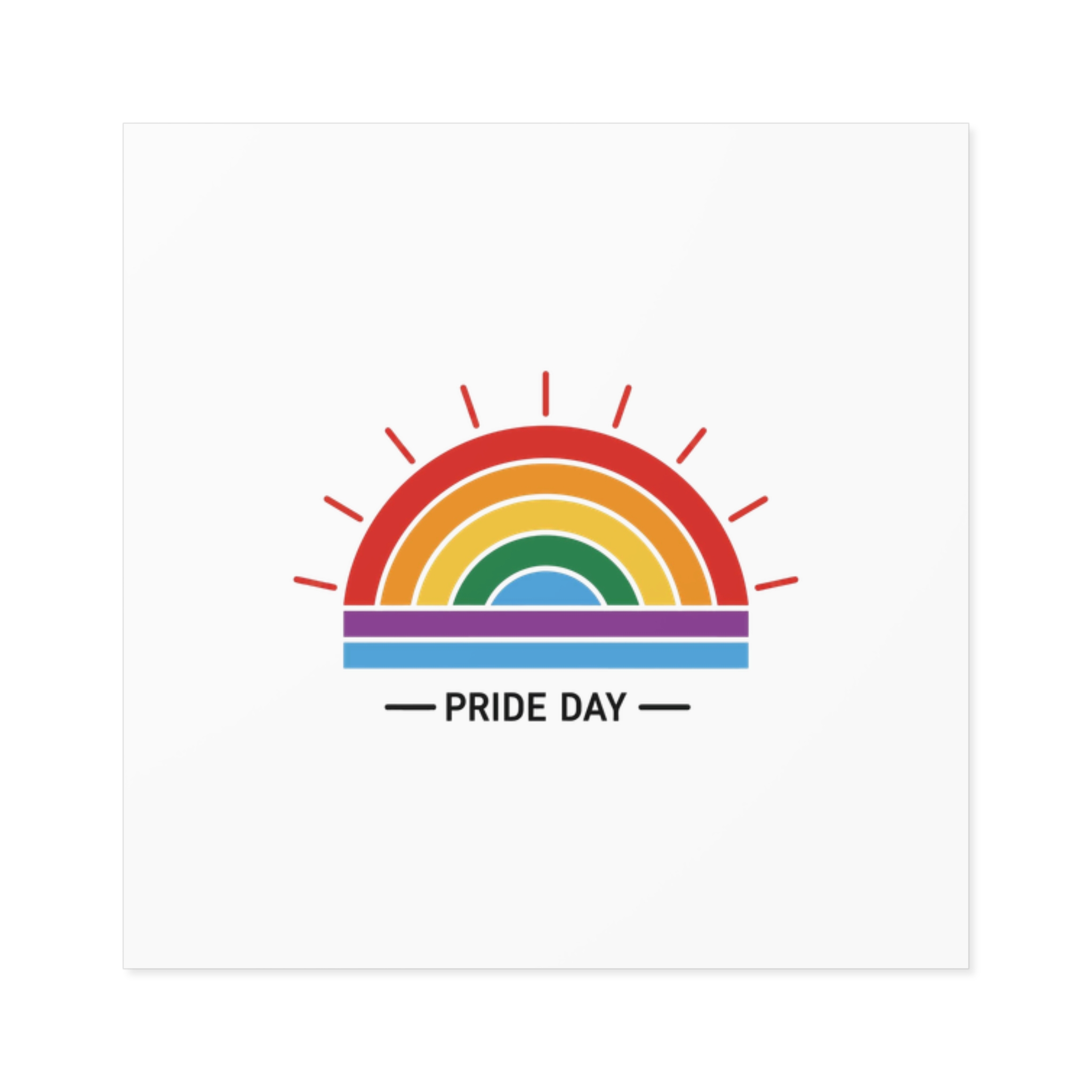 Pride Day Rainbow Flag Icon Vector Illustration Celebrating Lgbtq Community Diversity With Colorful Stripes Radiant Design Laminate Stickers Square - Image 5
