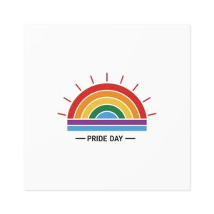 Pride Day Rainbow Flag Icon Vector Illustration Celebrating Lgbtq Community Diversity With Colorful Stripes Radiant Design Laminate Stickers Square