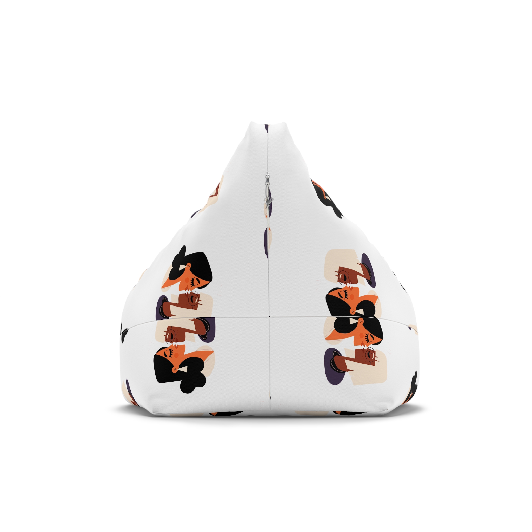 Flat Design Lesbian Couple Kiss Illustration (2) Bean Bag Chair Cover - Image 2