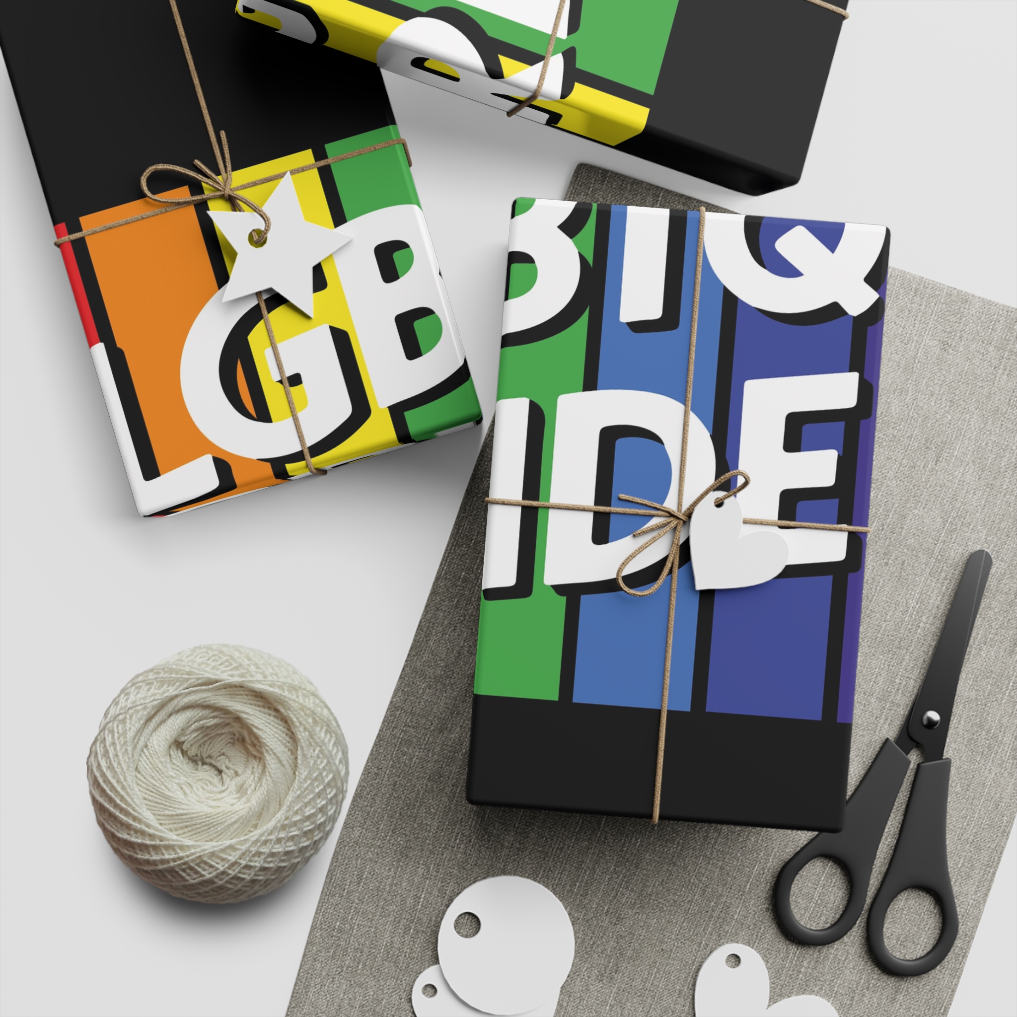 Rainbow Colored Sign That Says Rainbow Pride Pride Gift Wrapping Paper Sheets 1pc - Image 2