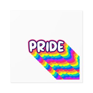 Pride Text Lettering Pride Month Celebration Poster Laminate Stickers Square