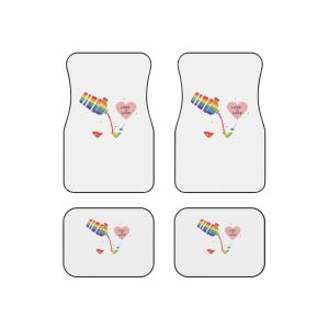 Rainbow Cocktail Shaker Pouring Drink With Heart Love Is Love Illustration Vector Car Mats Set Of 4
