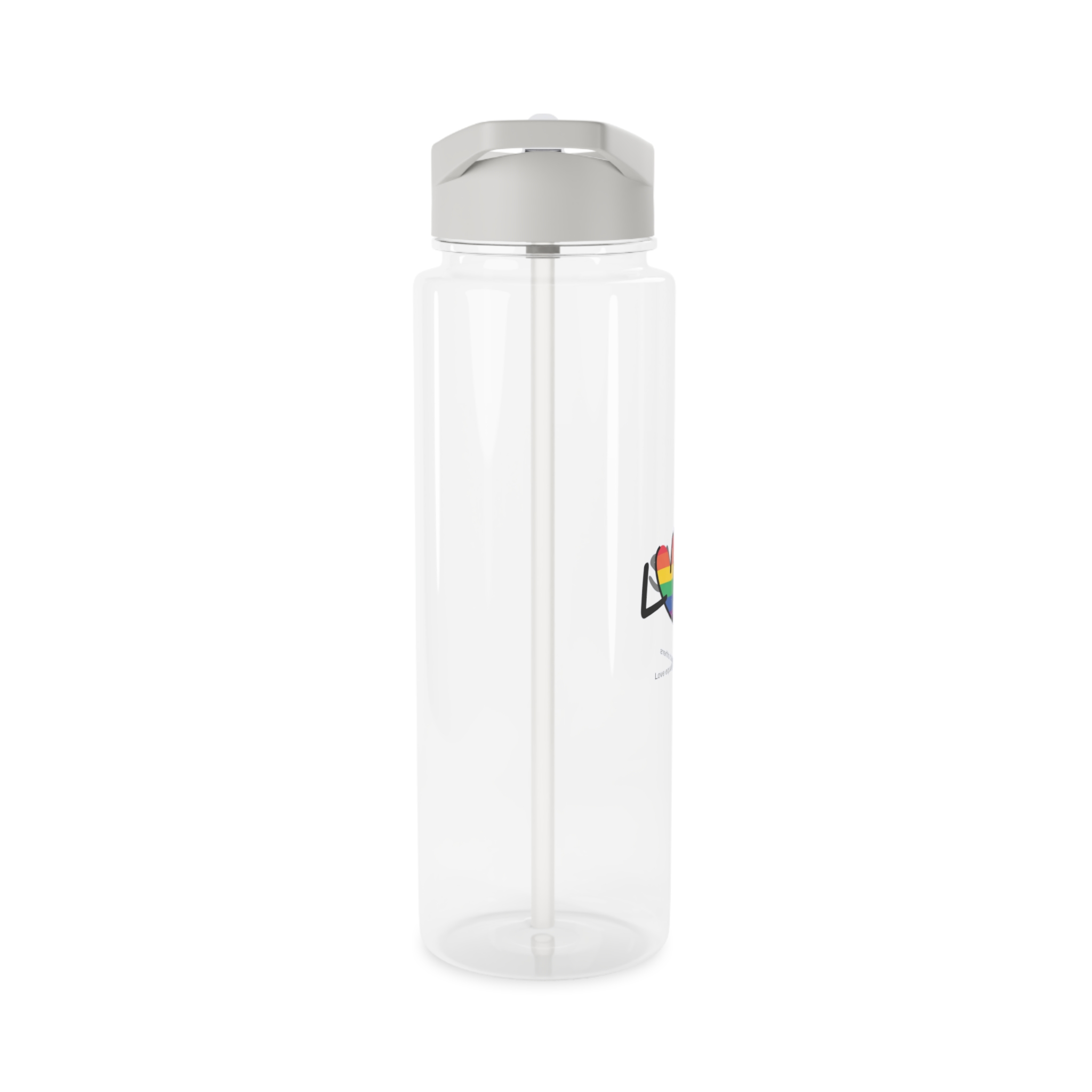 Love Letter Pride Rainbow Lettering Text Writing Pattern Freedom Love Heart Homo Colors Flag Parade(1) (1) Tritan Water Bottle - Image 8