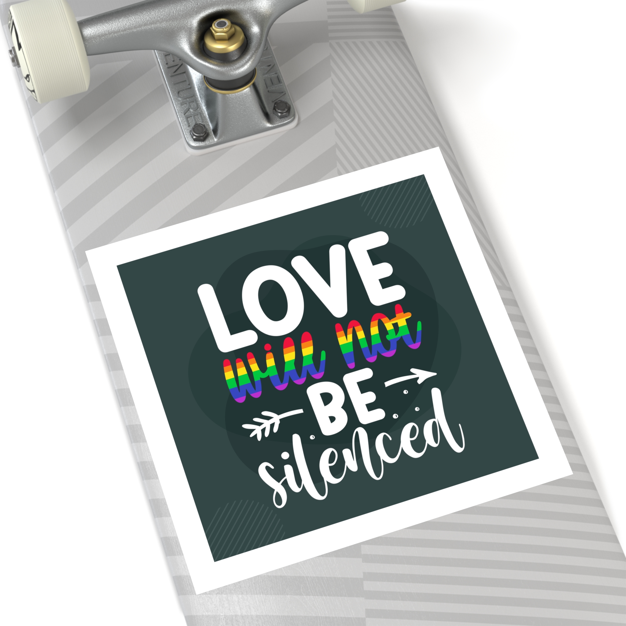 Love Will Be Silenced Premium Gay Pride Lettering Vector Design Laminate Stickers Square - Image 52