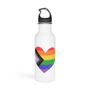 Heart Shaped Lgbtq Flag Flat Vector Illustration Stainless Steel Water Bottle