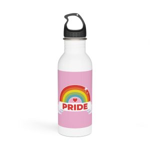 Flat Lgbt Pride Month Logo Template Stainless Steel Water Bottle