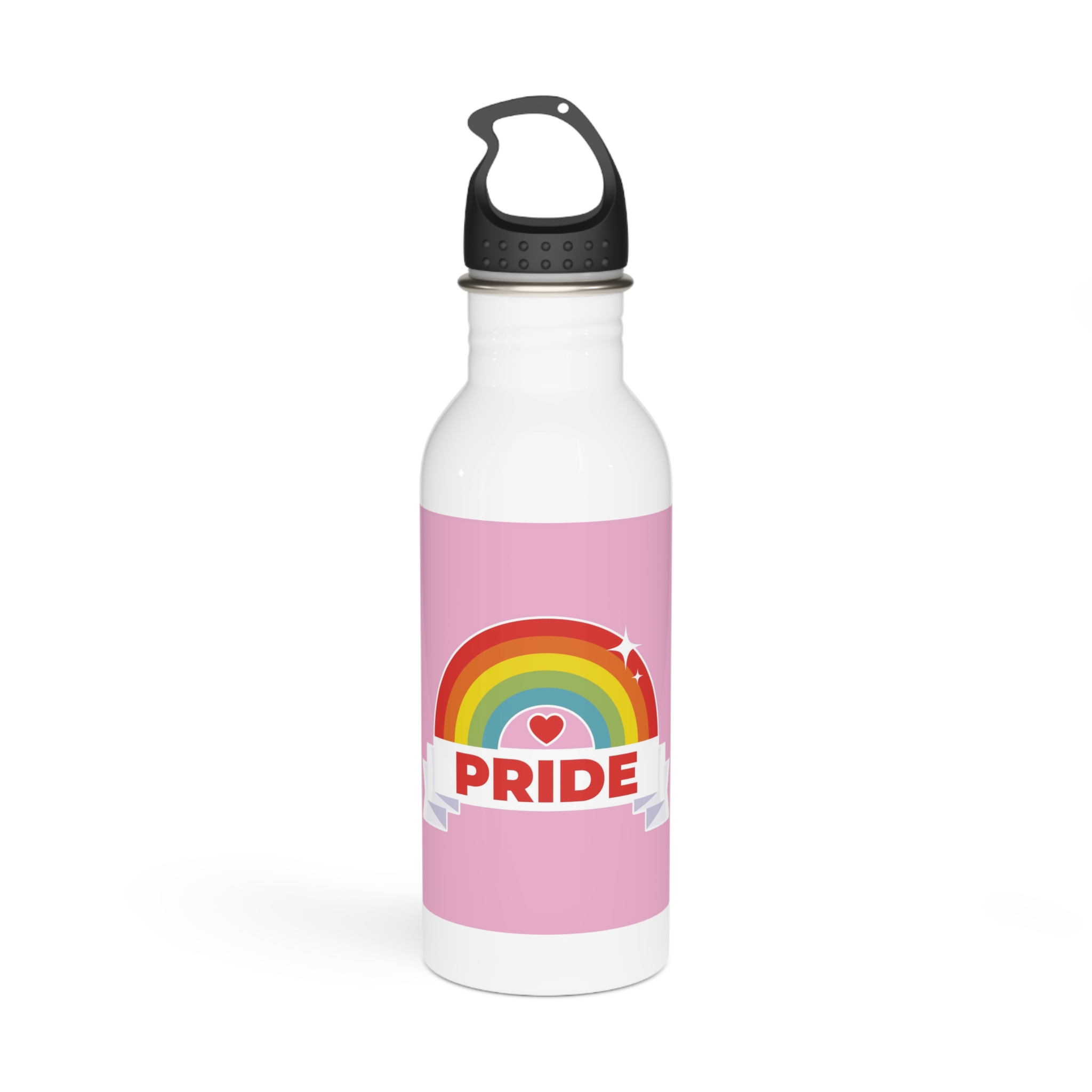 Flat Lgbt Pride Month Logo Template Stainless Steel Water Bottle