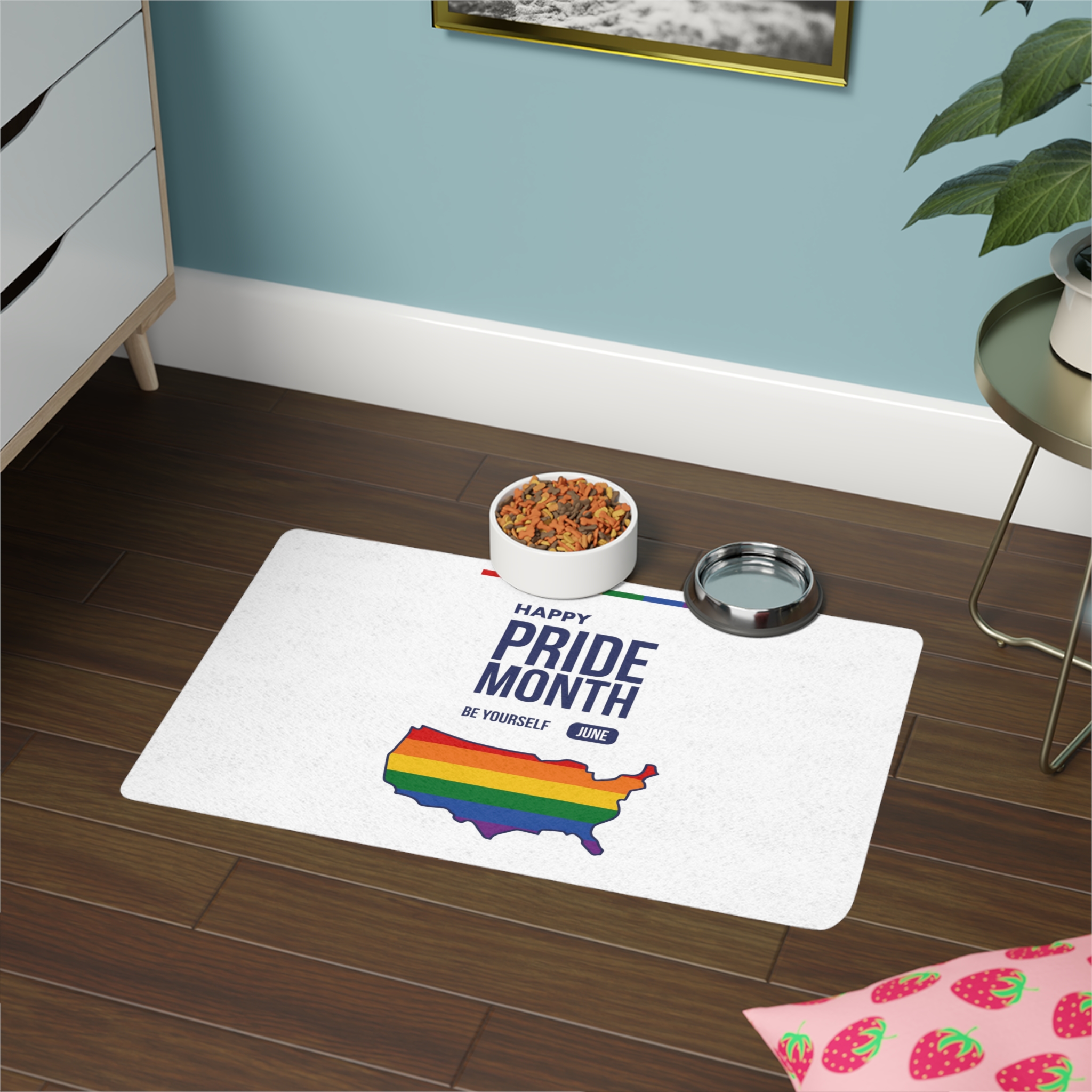 Lgbt Pride Month June 2026 Lesbian Gay Bisexual Transgender Lgbtq Flag Rainbow Love Vector (2) Pet Food Mat 12x18 - Image 4