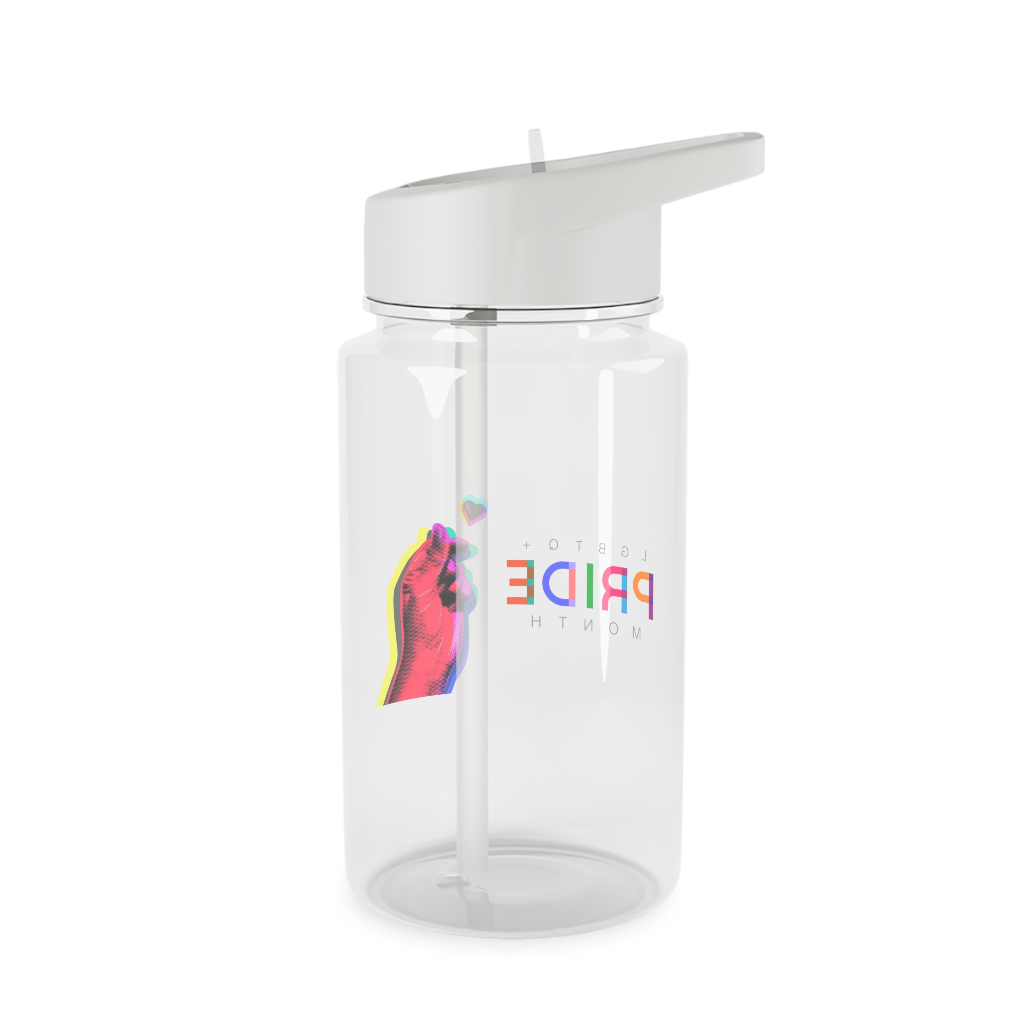 Pride Month Lgbtq Banner Gay Pride Month Rainbow Color Flat Design Hand Together Love Sign Typography Tritan Water Bottle - Image 2
