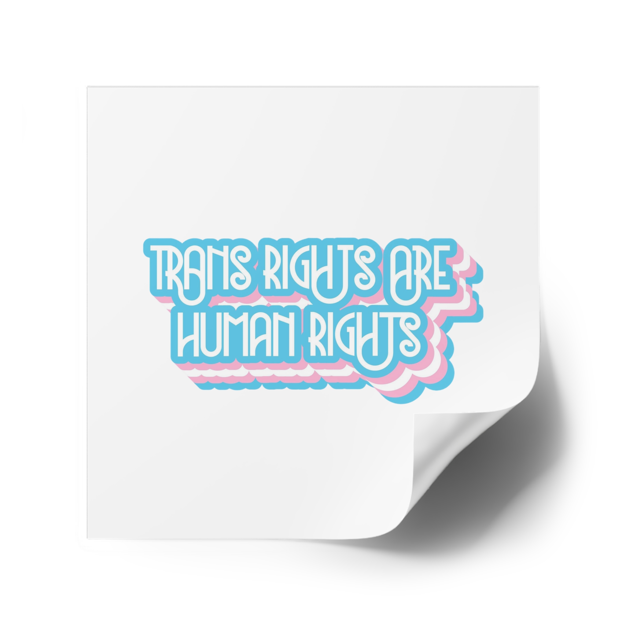 Pride Day Lettering With Human Rights Laminate Stickers Square - Image 46