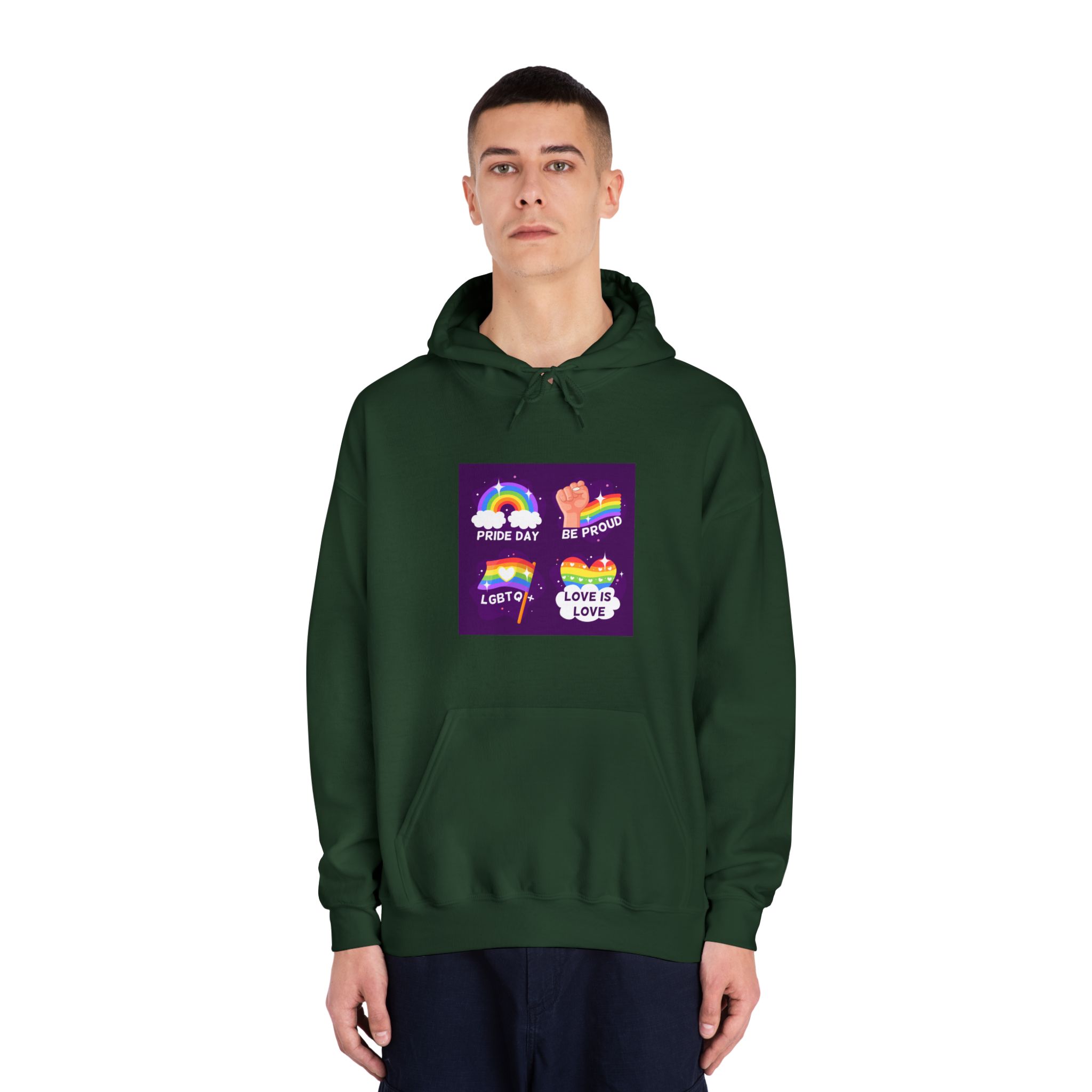 Pride Day Badges Collection Unisex Dryblend Hooded Sweatshirt - Image 23
