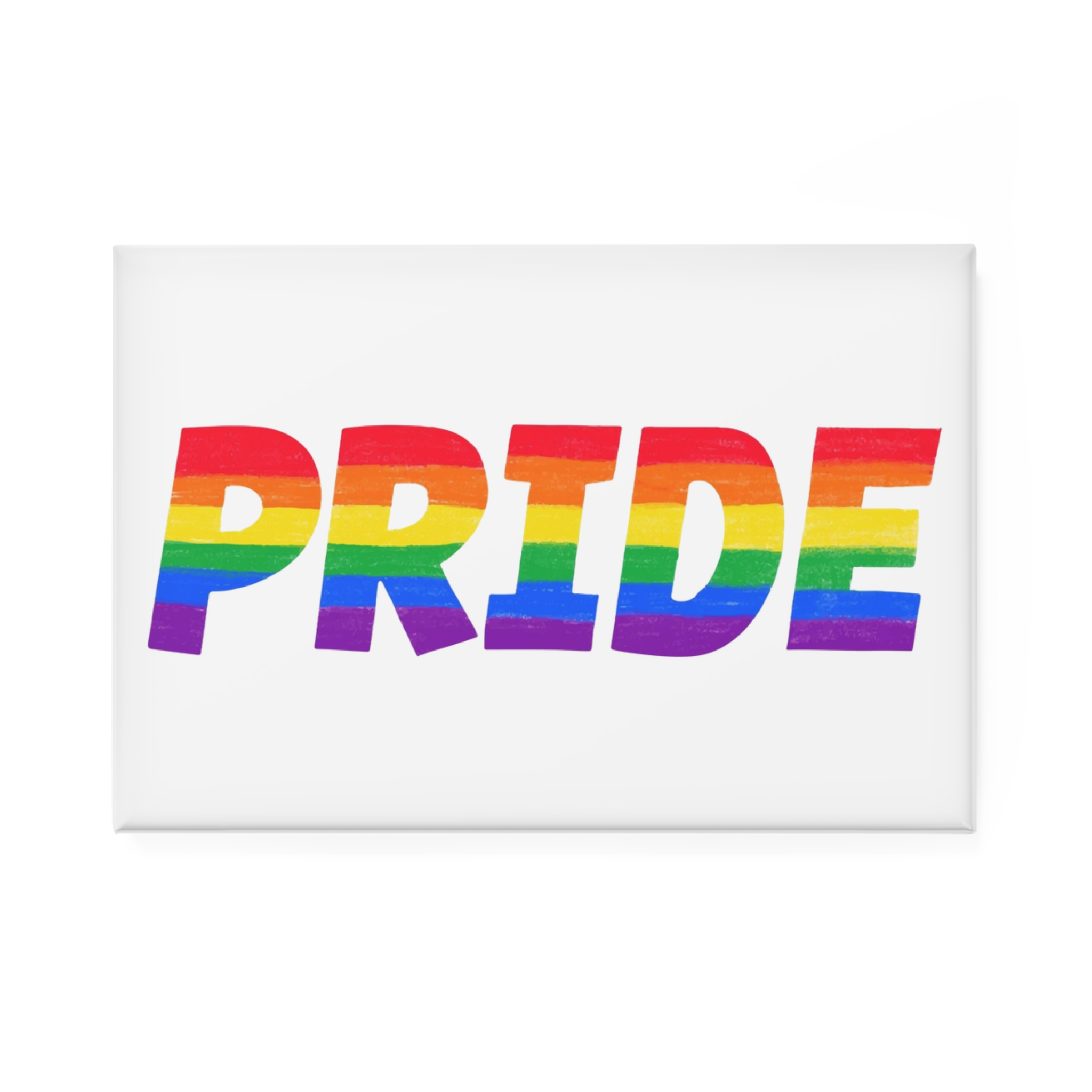 Word Pride Rainbow Lgbtq Gay Flag Colors Lettering Lgbt Month Pencil Crayon Textured Isolated Button Magnet Rectangle 1 And 10 Pcs - Image 5