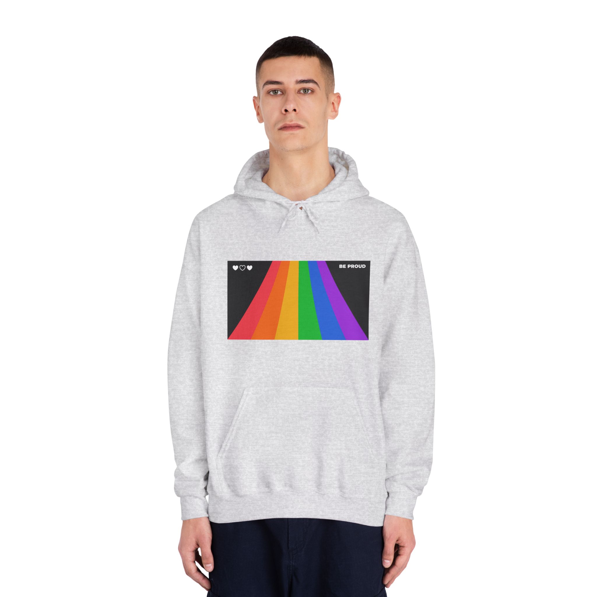 Modern Colorful Pride Zoom Background Unisex Dryblend Hooded Sweatshirt - Image 7