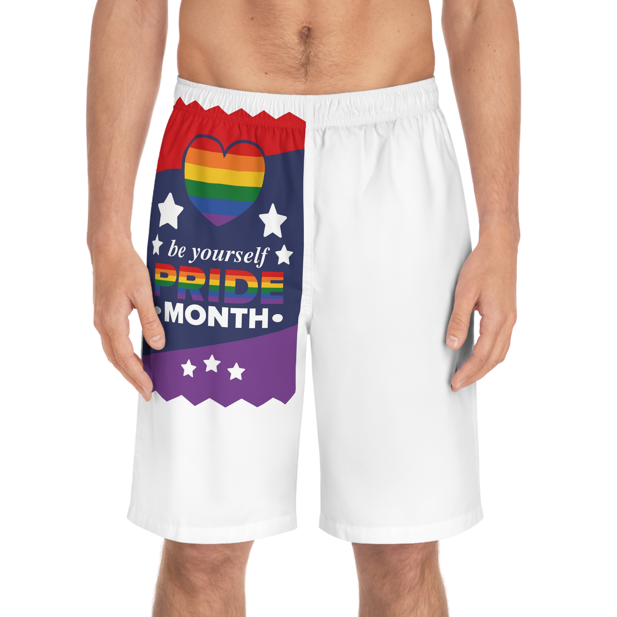 Lgbt Pride Month June Lesbian Gay Bisexual Transgender Love Lgbtq Flag Rainbow Vector Mens Board Shorts Aop - Image 3