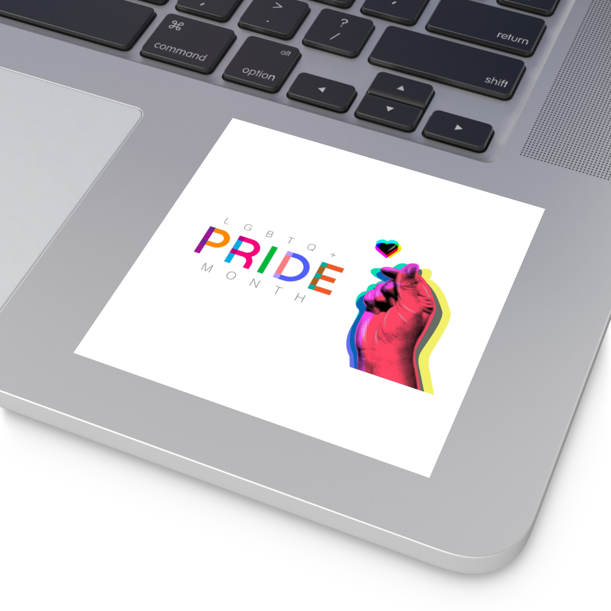 Pride Month Lgbtq Banner Gay Pride Month Rainbow Color Flat Design Hand Together Love Sign Typography Laminate Stickers Square - Image 19