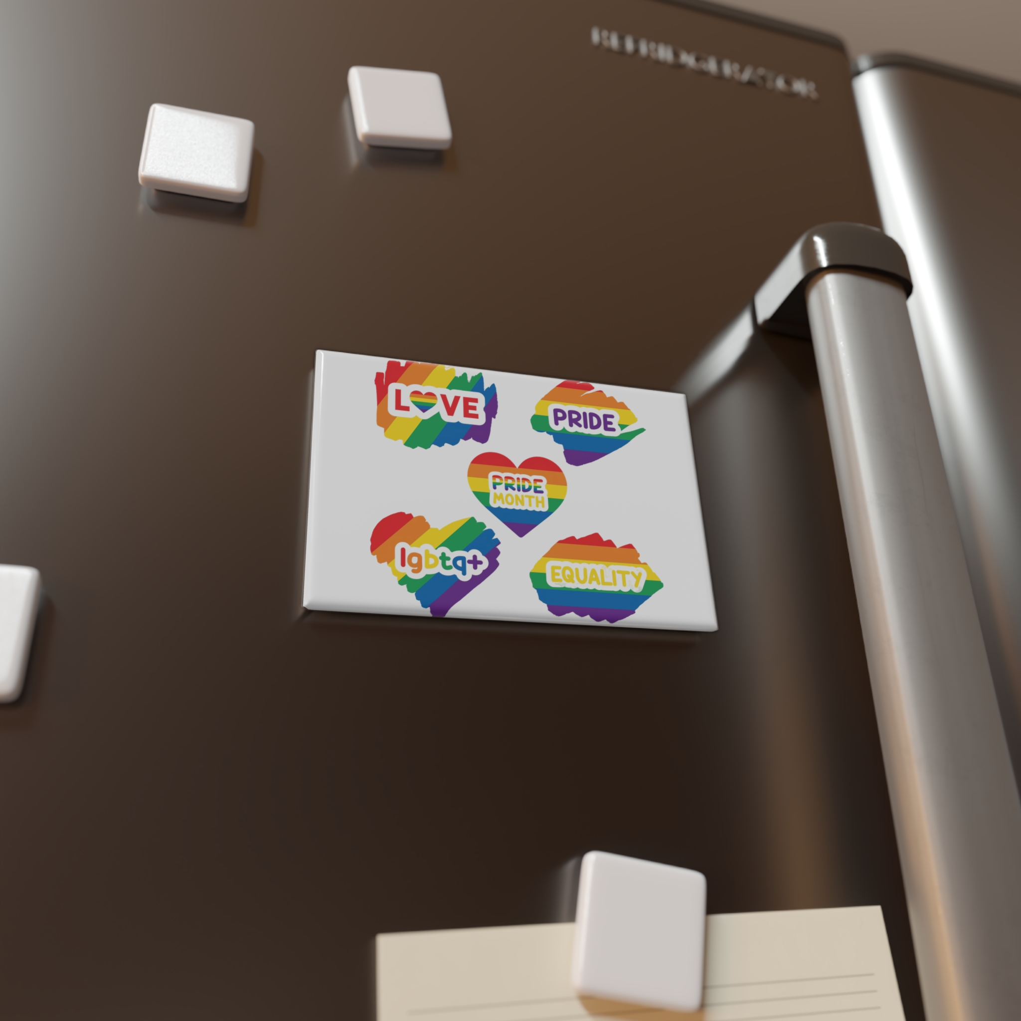 Pride Month Stickers Rainbow Lgbtq Flag Love Equality Button Magnet Rectangle 1 And 10 Pcs - Image 8