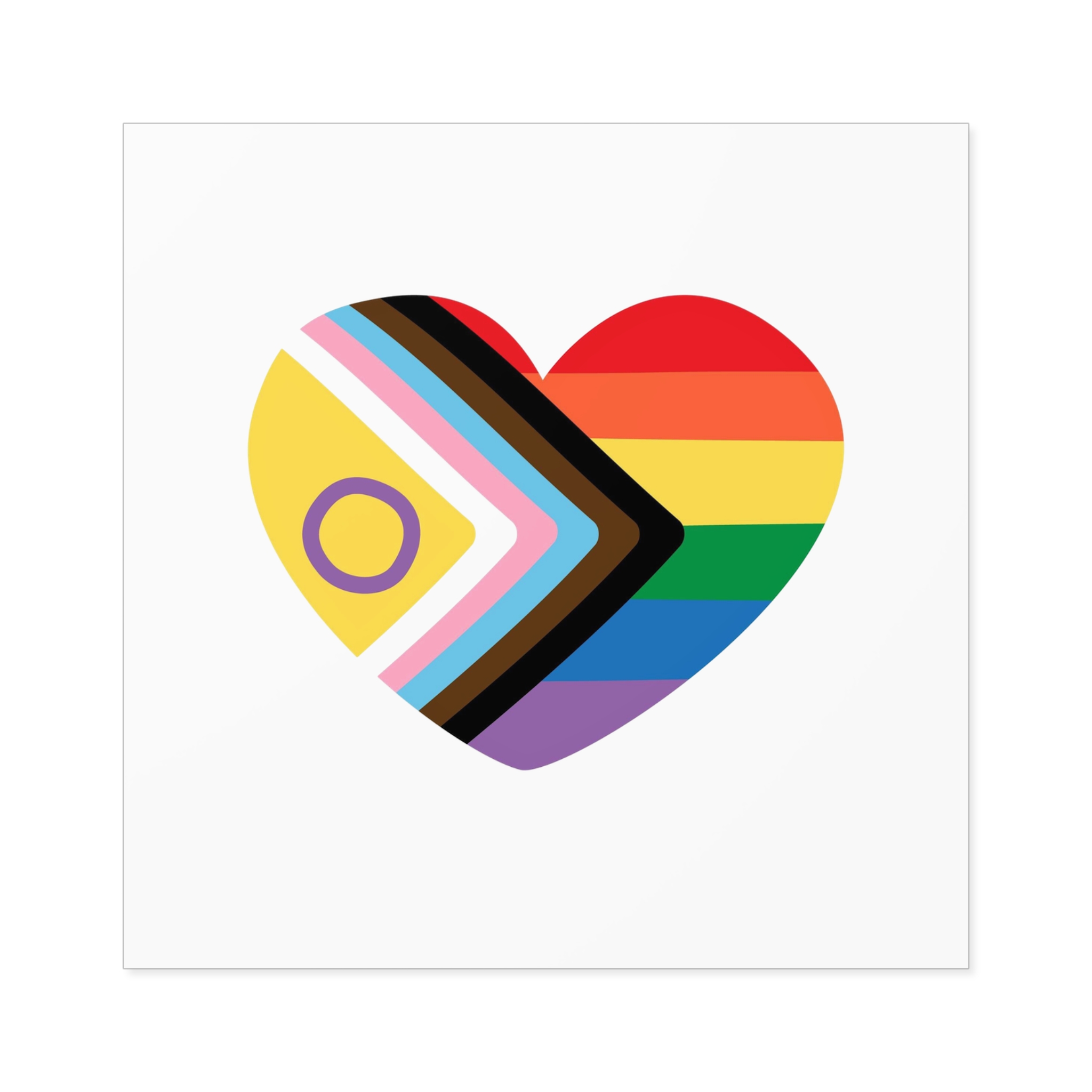 Inclusive Love Progress Pride Flag Heart Symbol Laminate Stickers Square - Image 41