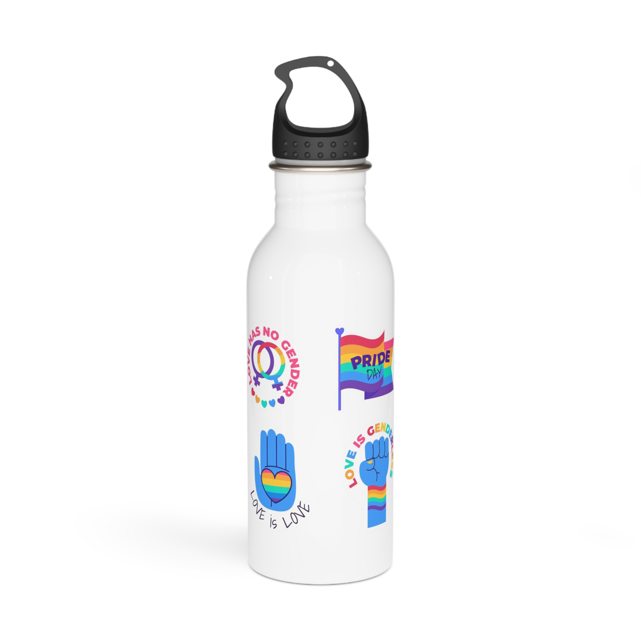 Flat Labels Collection Pride Month Celebration(1) Stainless Steel Water Bottle